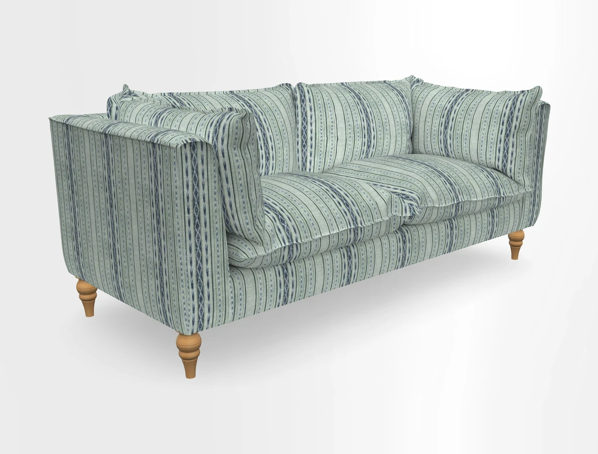 Aysgarth 3 Seater Sofa in Furrow Stripe Broad and Furrow Stripe Narrow Sunflower