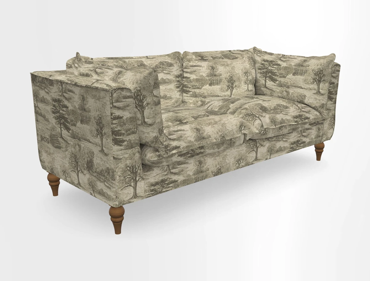 Aysgarth 3 Seater Sofa in Furrow Stripe Broad and Furrow Stripe Narrow Sunflower