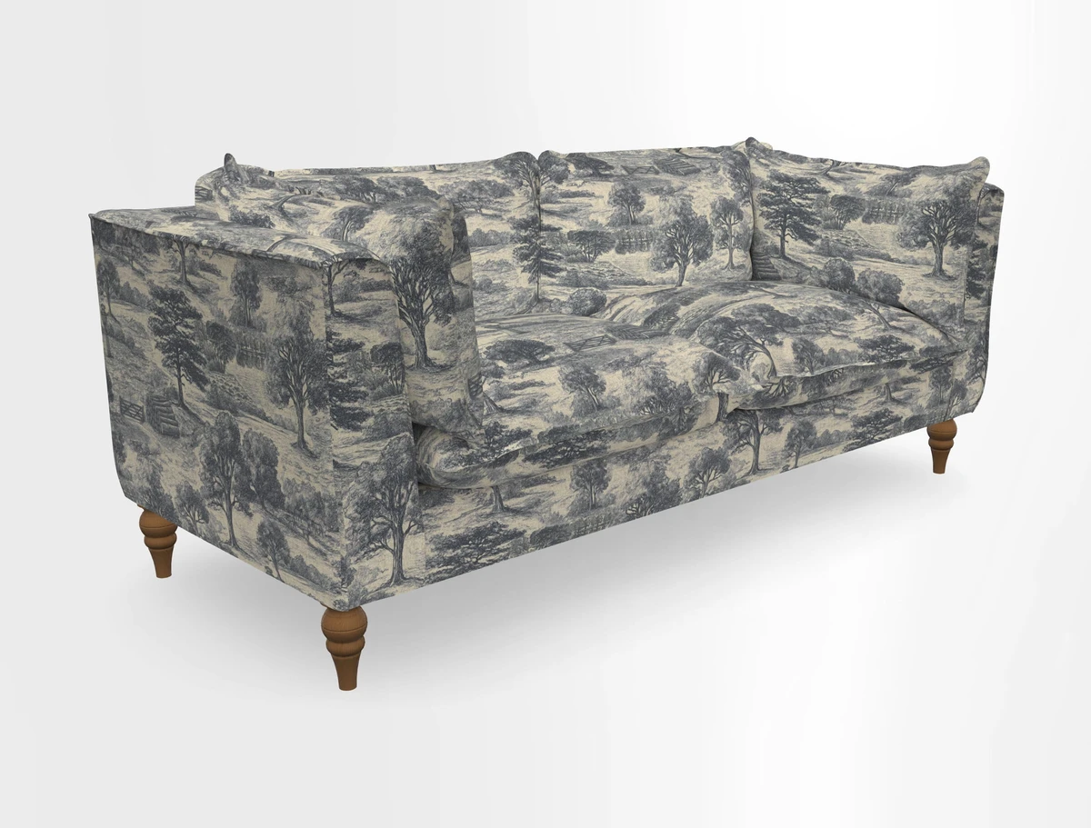 Aysgarth 3 Seater Sofa in Furrow Stripe Broad and Furrow Stripe Narrow Sunflower