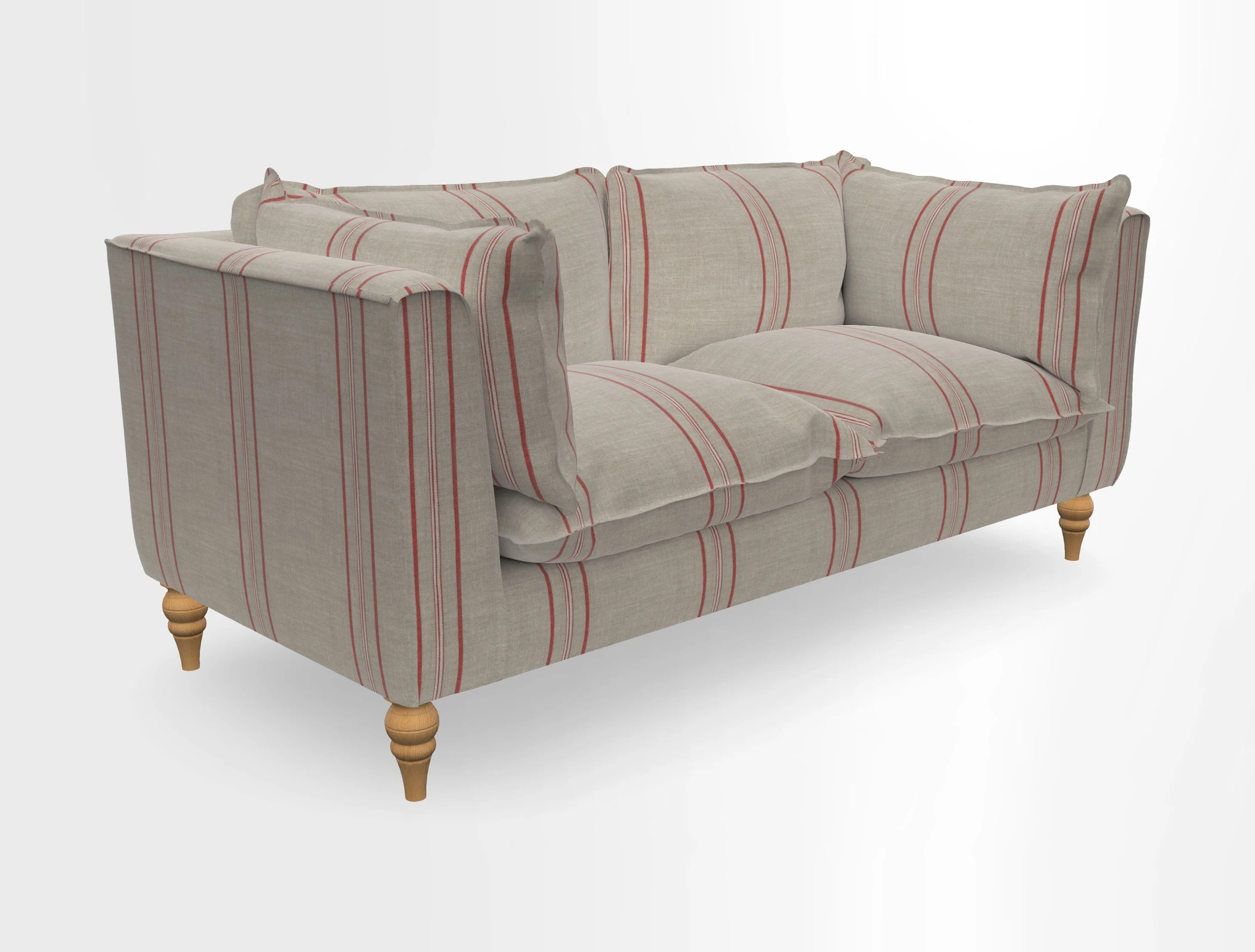 Aysgarth 3 Seater Sofa in Furrow Stripe Broad and Furrow Stripe Narrow Sunflower