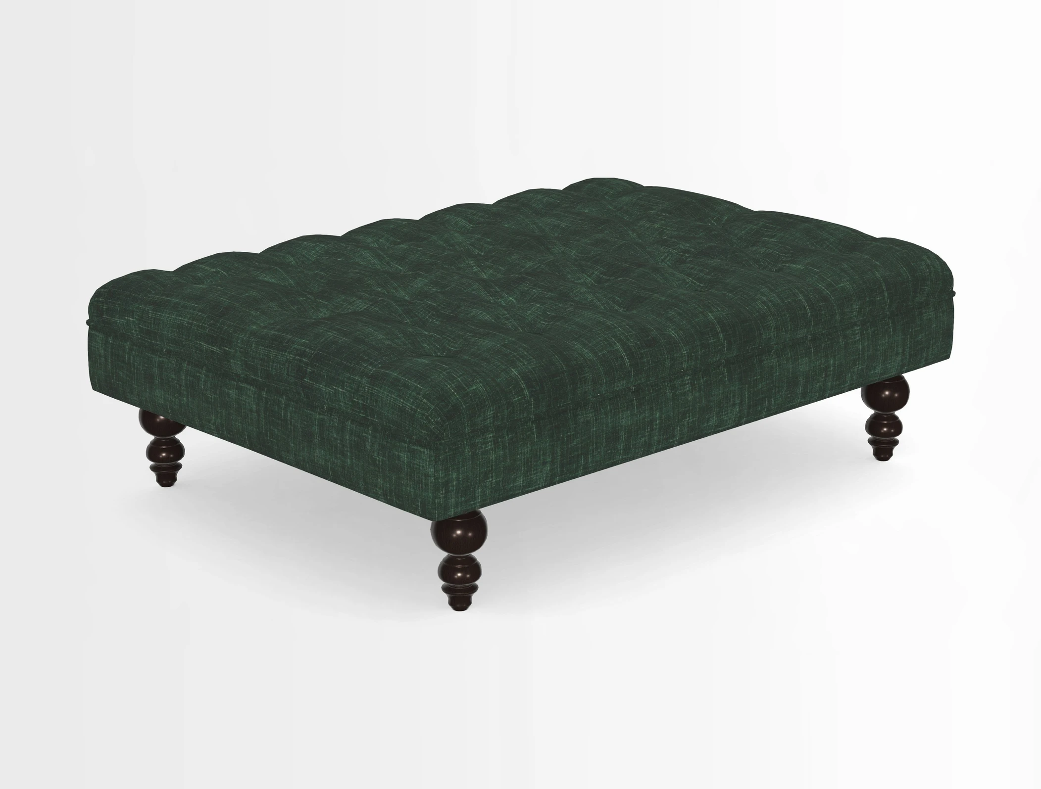 Bedham Footstool in RHS Gertrude Jekyll Lattice Green Alwinton 3 Seater Sofa in RHS Collection on Velvet William Hooker