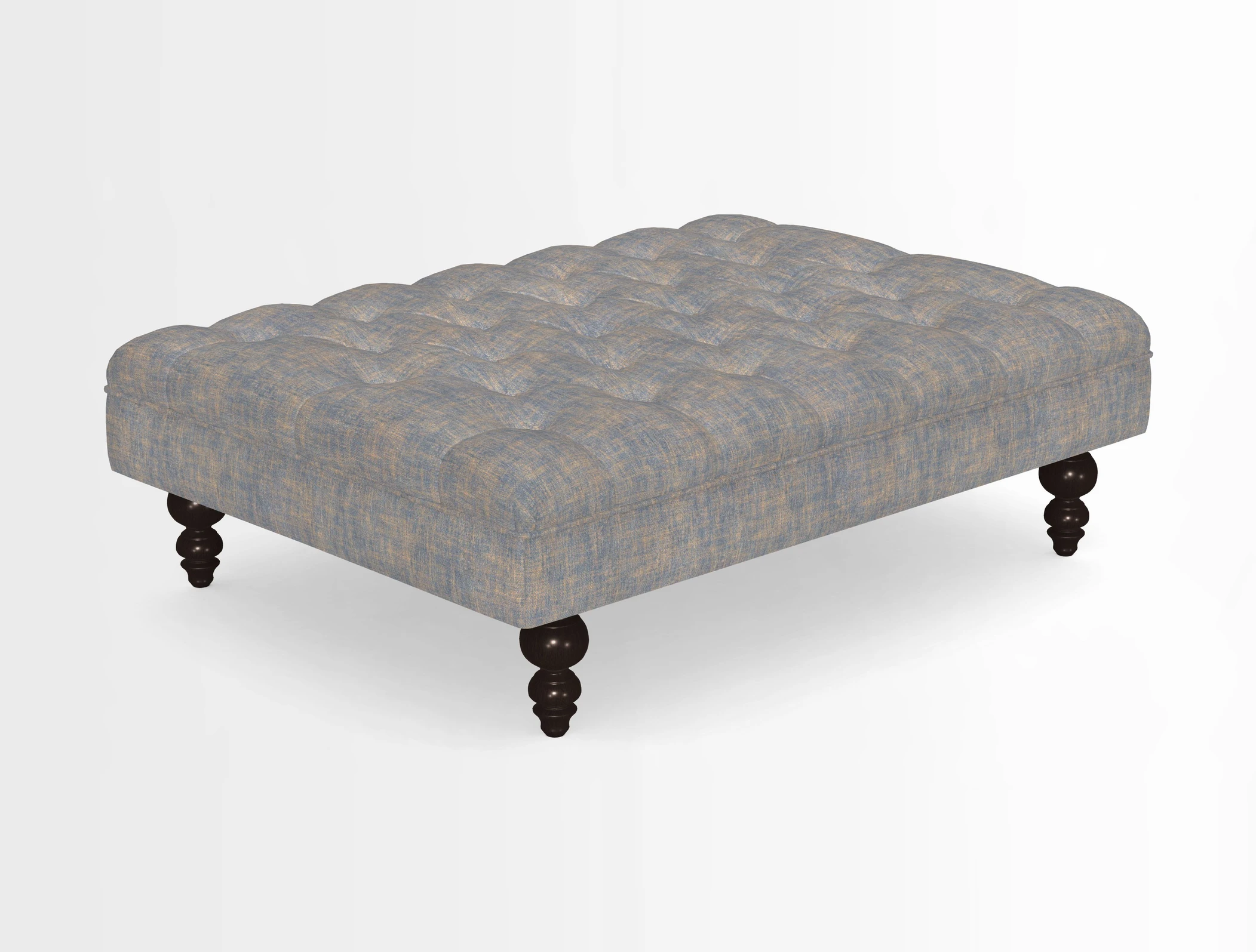 Bedham Footstool in RHS Gertrude Jekyll Lattice Green Alwinton 3 Seater Sofa in RHS Collection on Velvet William Hooker