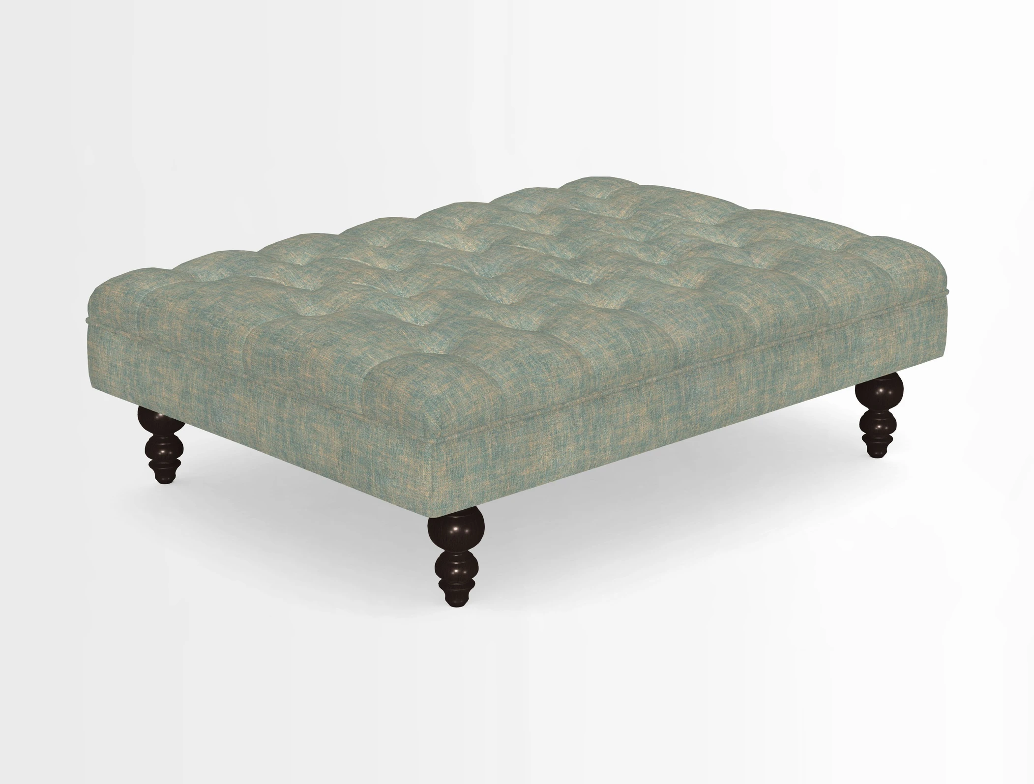 Bedham Footstool in RHS Gertrude Jekyll Lattice Green Alwinton 3 Seater Sofa in RHS Collection on Velvet William Hooker