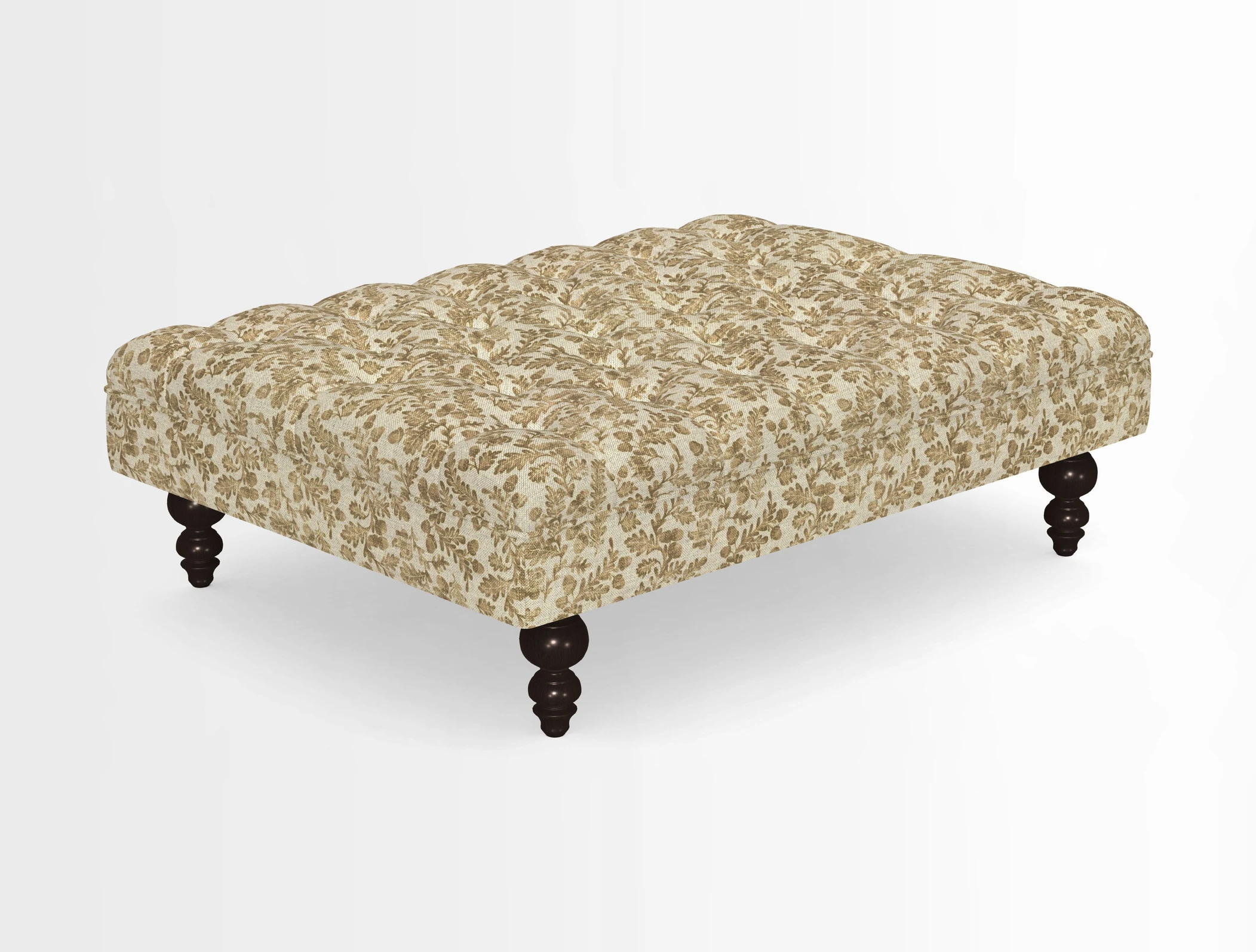 Bedham Footstool in RHS Gertrude Jekyll Lattice Green Alwinton 3 Seater Sofa in RHS Collection on Velvet William Hooker