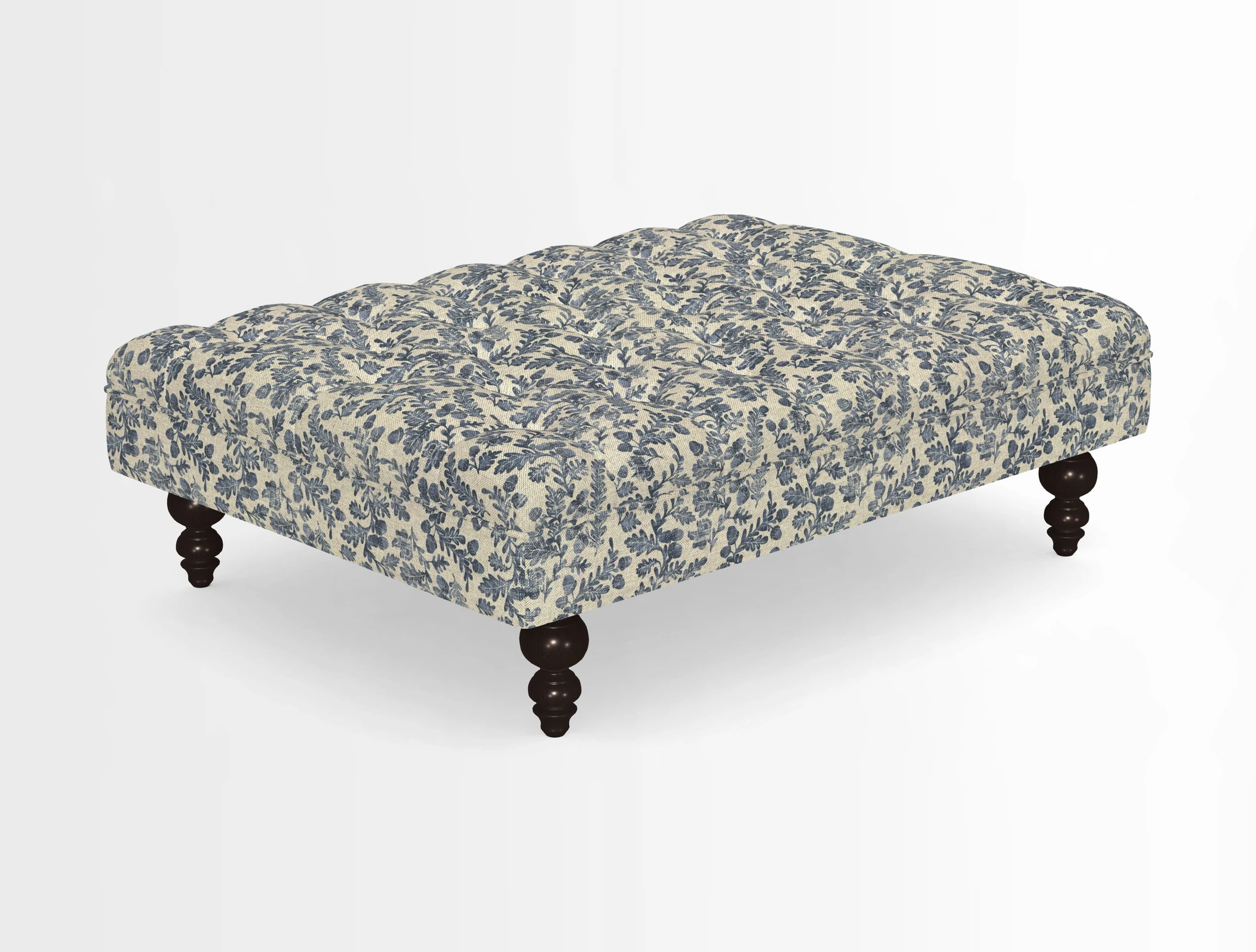 Bedham Footstool in RHS Gertrude Jekyll Lattice Green Alwinton 3 Seater Sofa in RHS Collection on Velvet William Hooker