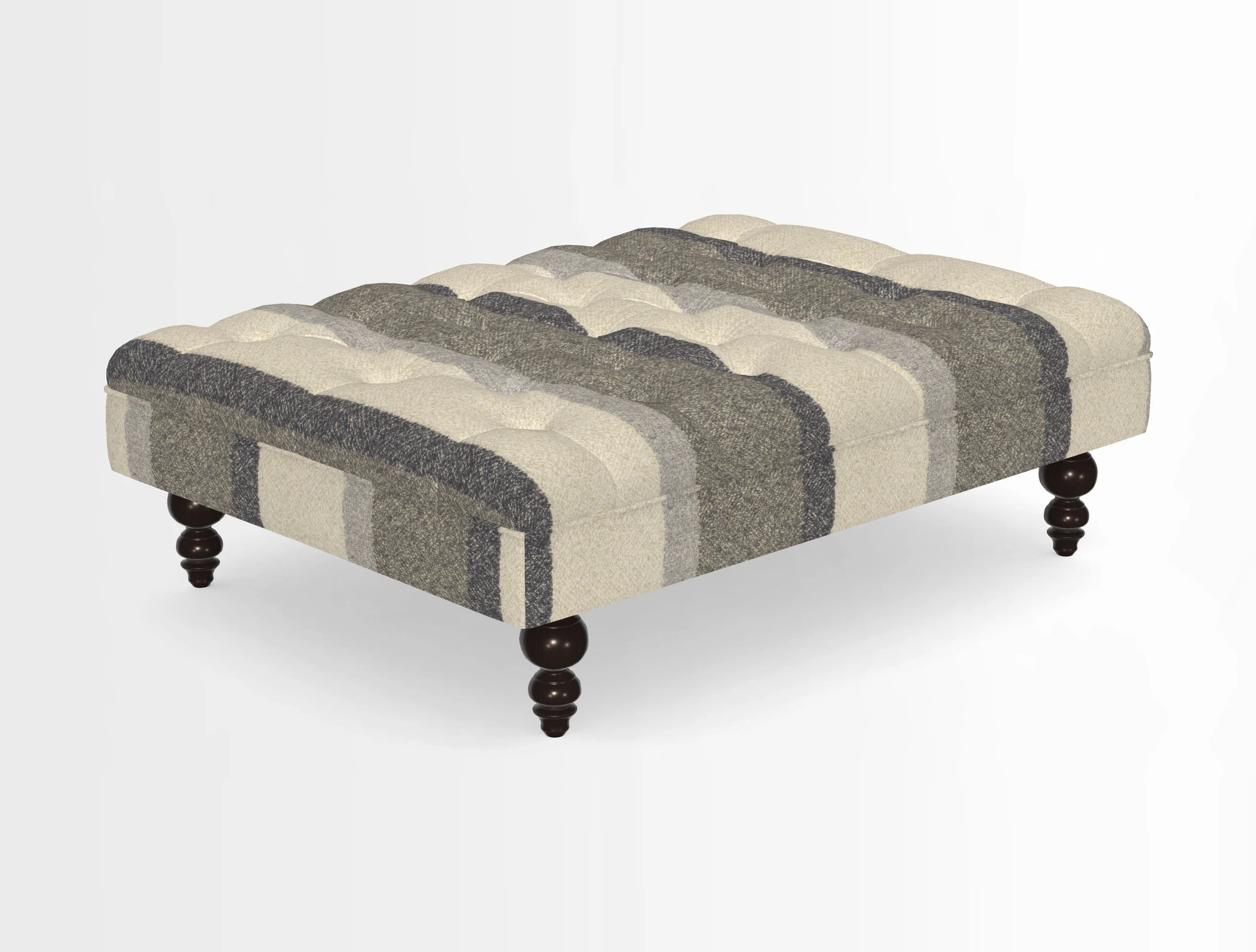 Bedham Footstool in RHS Gertrude Jekyll Lattice Green Alwinton 3 Seater Sofa in RHS Collection on Velvet William Hooker