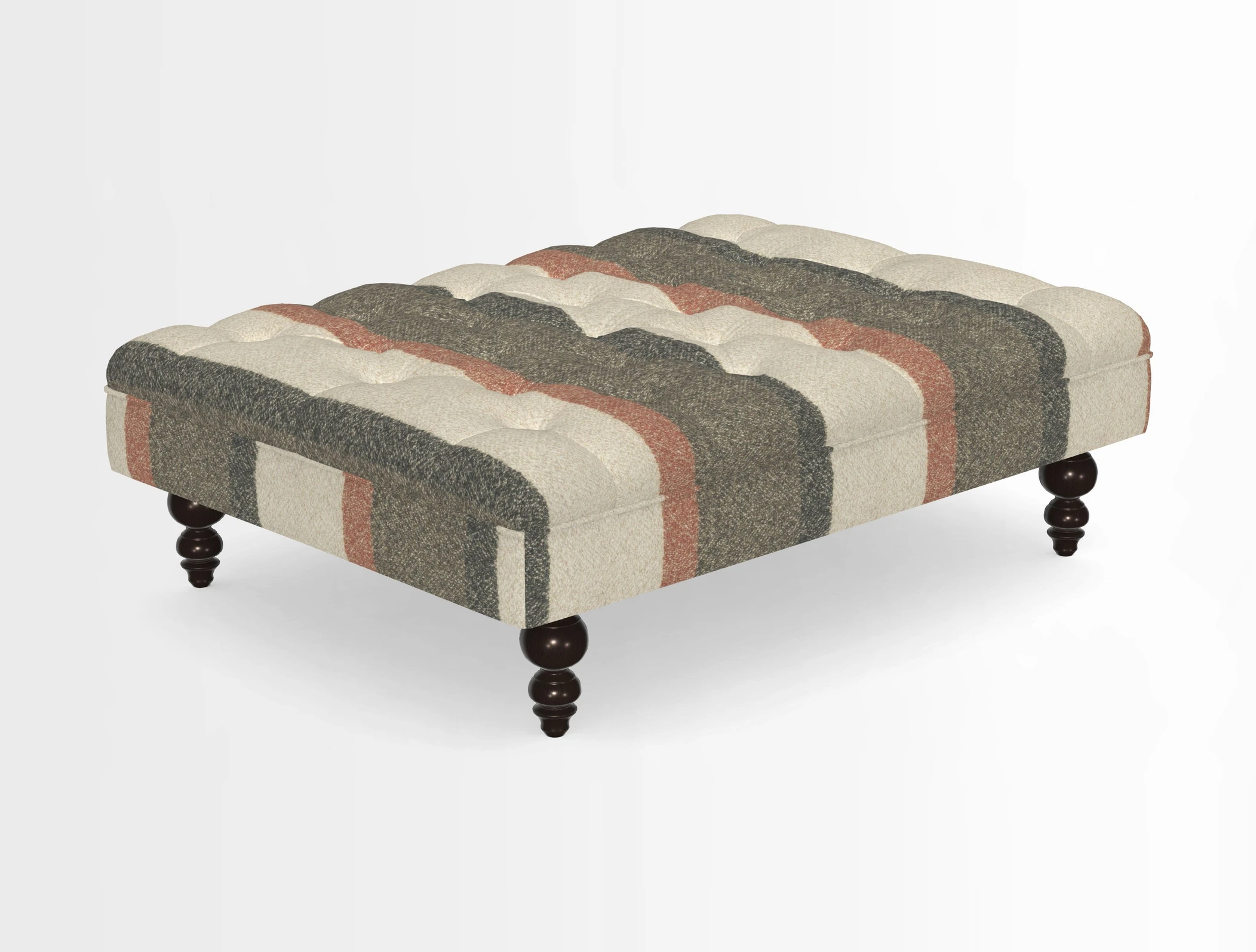 Bedham Footstool in RHS Gertrude Jekyll Lattice Green Alwinton 3 Seater Sofa in RHS Collection on Velvet William Hooker