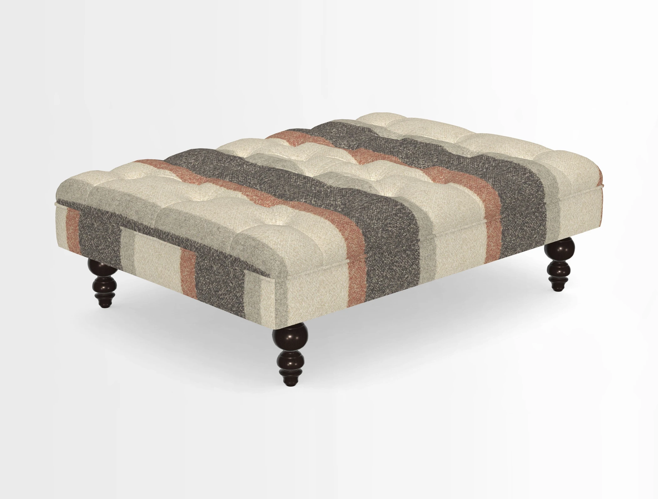Bedham Footstool in RHS Gertrude Jekyll Lattice Green Alwinton 3 Seater Sofa in RHS Collection on Velvet William Hooker