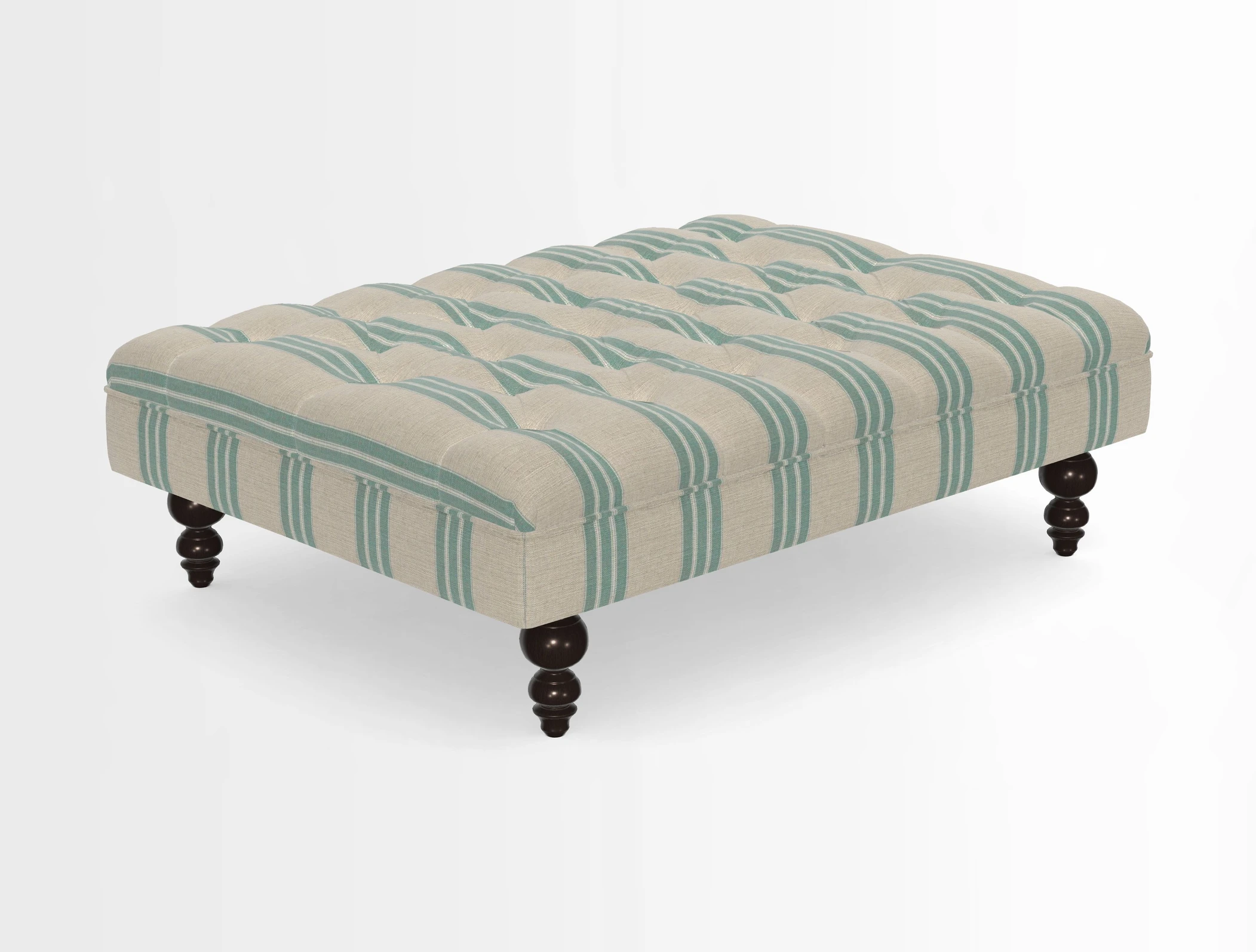Bedham Footstool in RHS Gertrude Jekyll Lattice Green Alwinton 3 Seater Sofa in RHS Collection on Velvet William Hooker