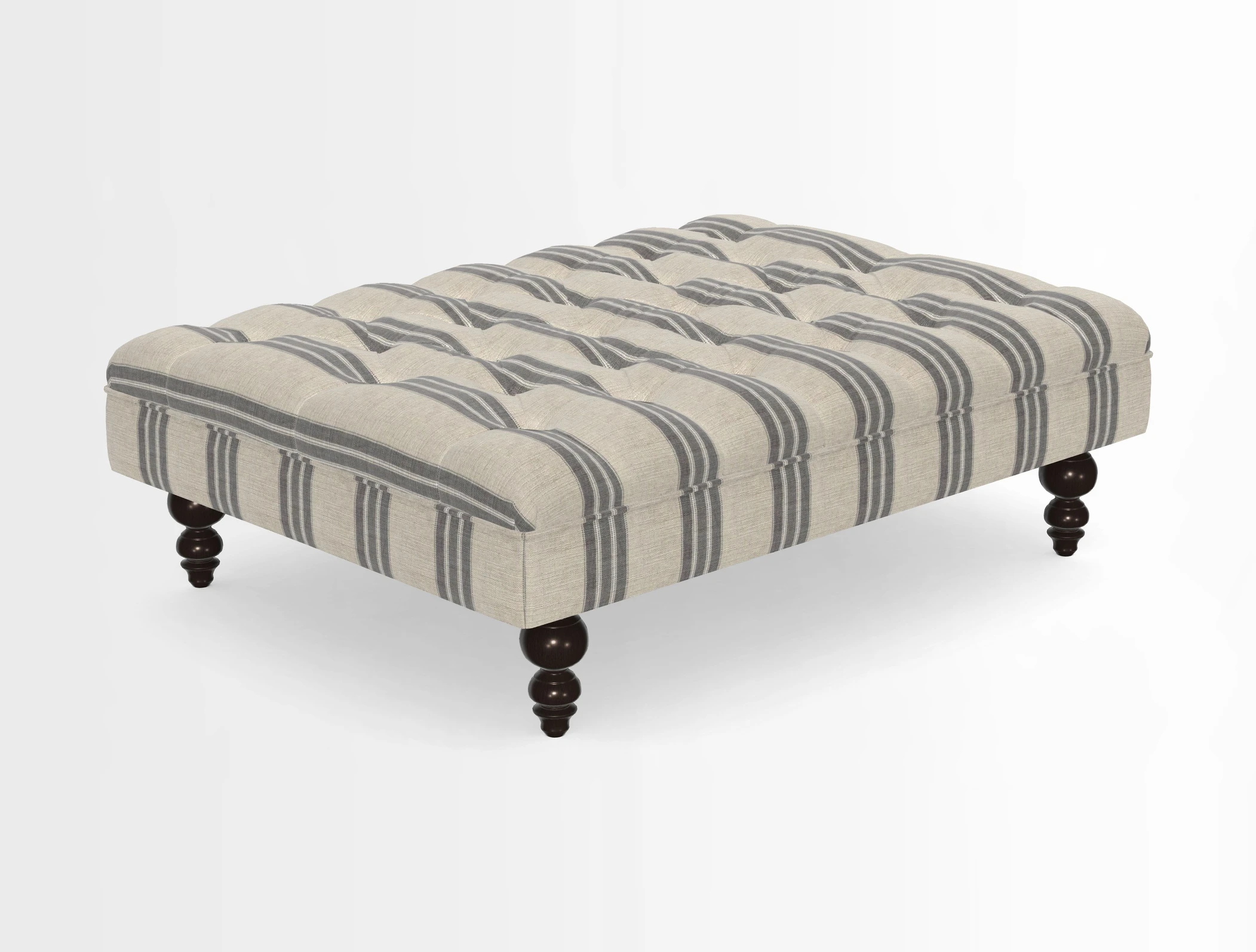 Bedham Footstool in RHS Gertrude Jekyll Lattice Green Alwinton 3 Seater Sofa in RHS Collection on Velvet William Hooker