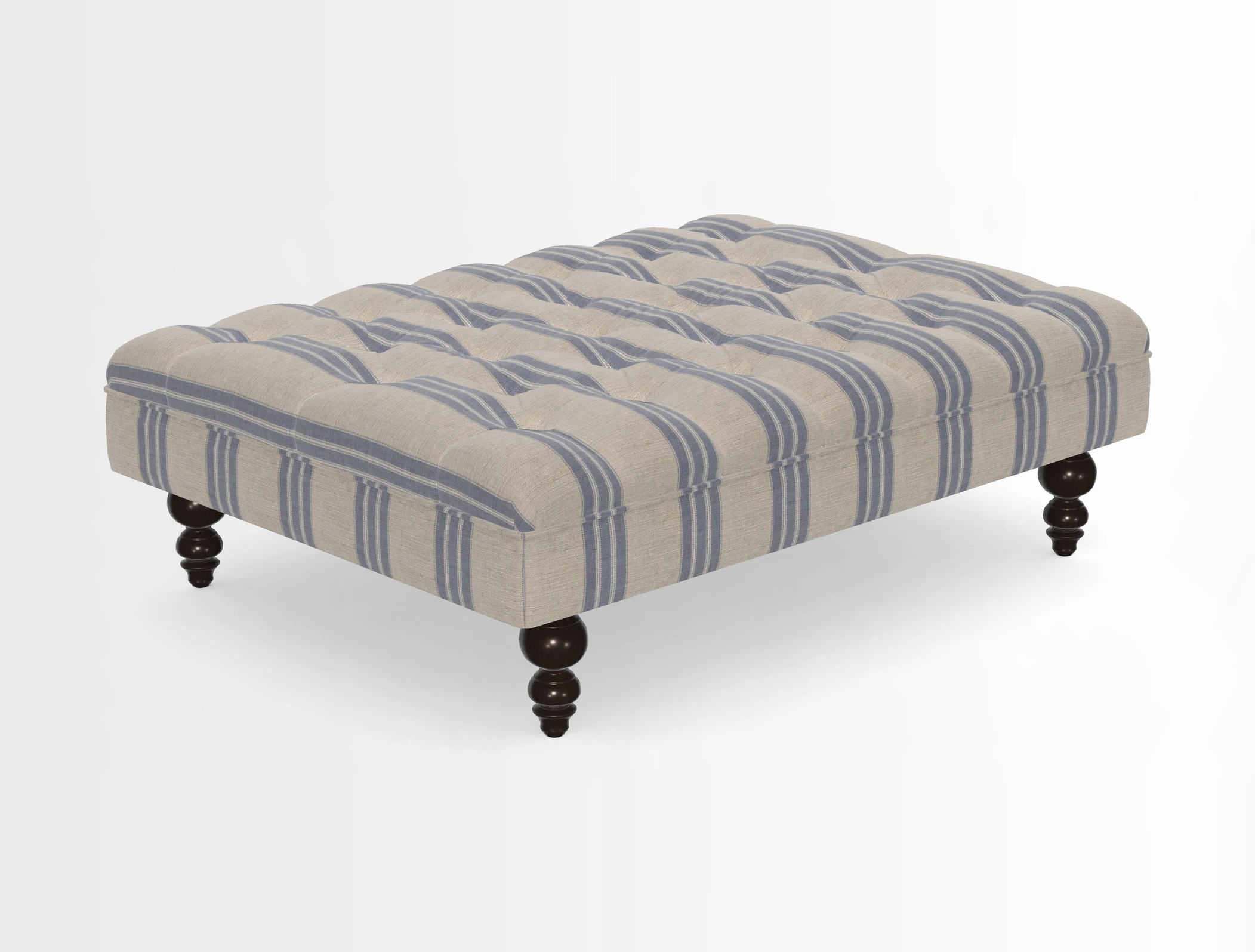 Bedham Footstool in RHS Gertrude Jekyll Lattice Green Alwinton 3 Seater Sofa in RHS Collection on Velvet William Hooker