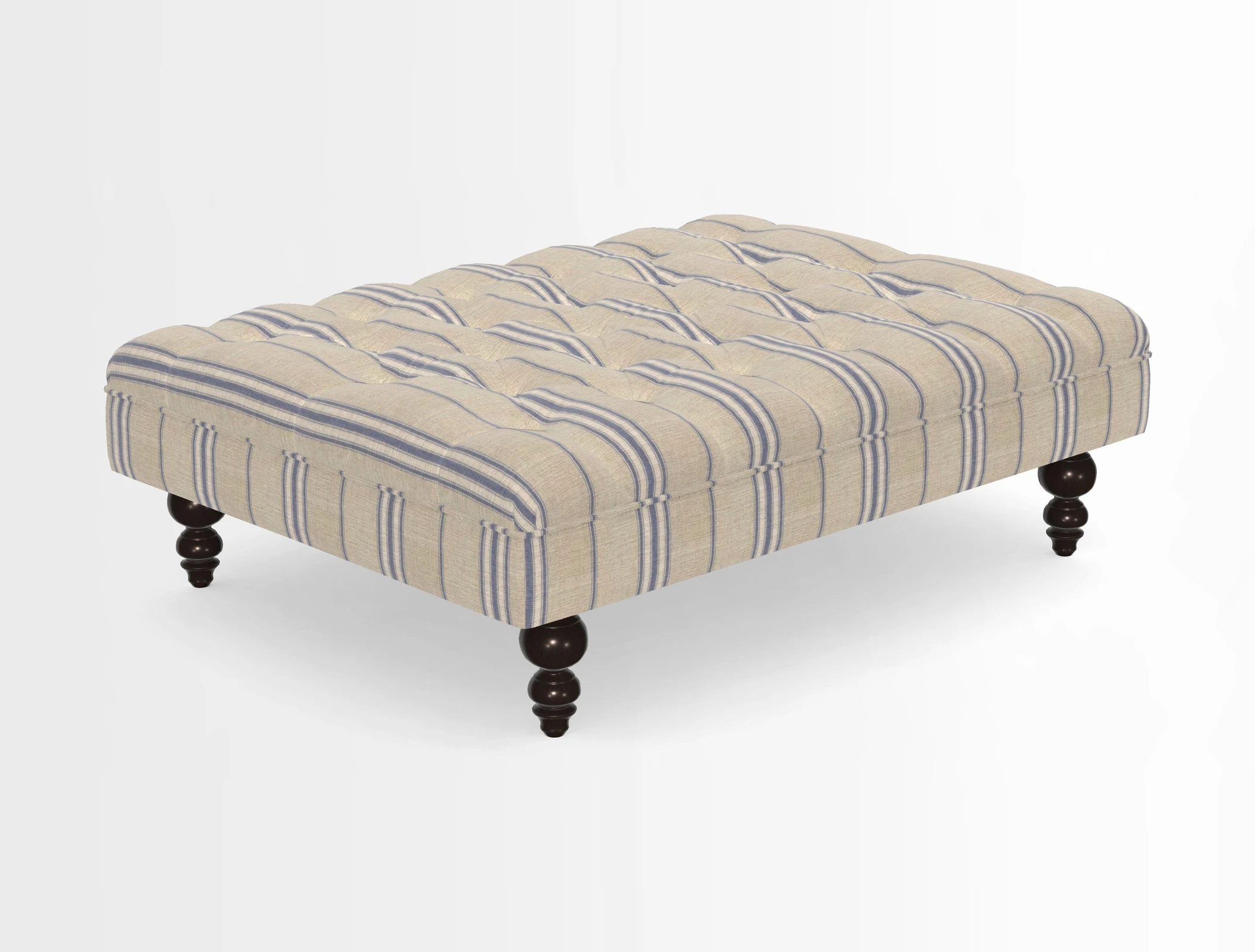 Bedham Footstool in RHS Gertrude Jekyll Lattice Green Alwinton 3 Seater Sofa in RHS Collection on Velvet William Hooker
