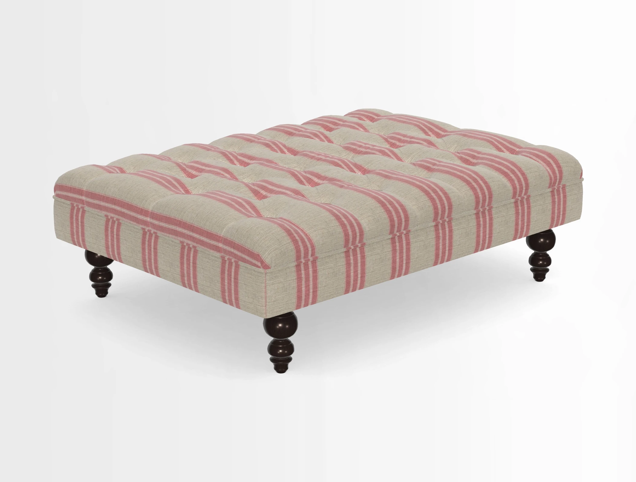 Bedham Footstool in RHS Gertrude Jekyll Lattice Green Alwinton 3 Seater Sofa in RHS Collection on Velvet William Hooker