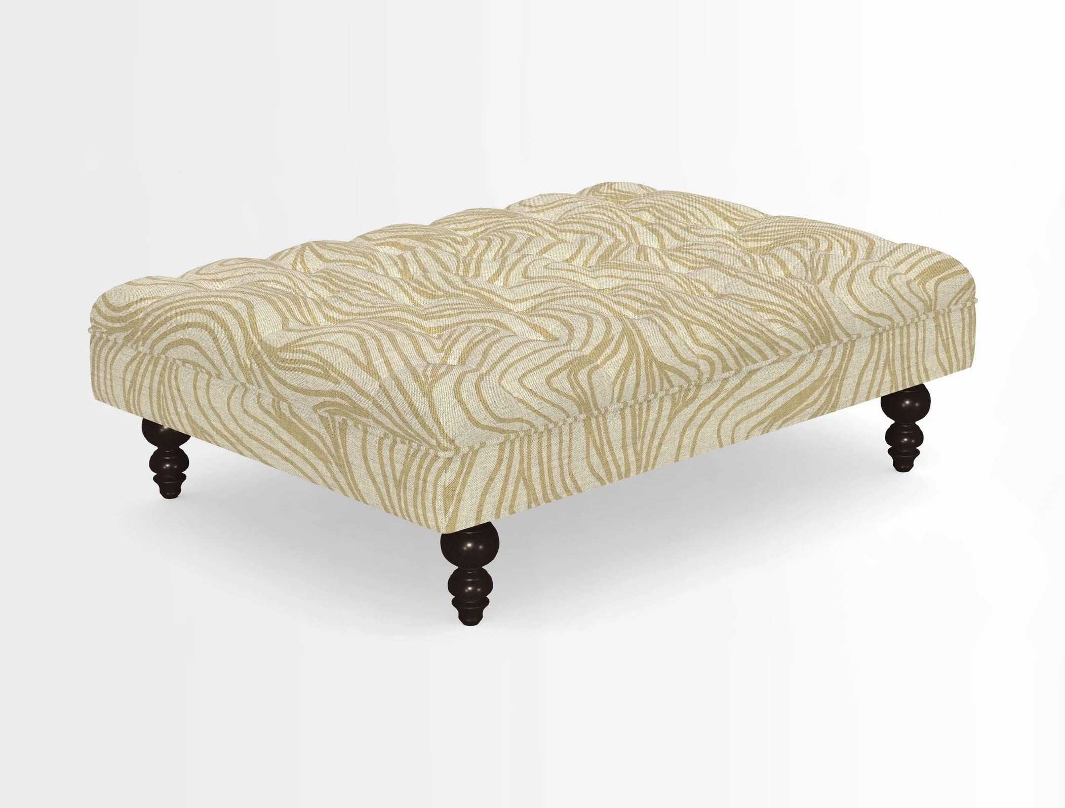 Bedham Footstool in RHS Gertrude Jekyll Lattice Green Alwinton 3 Seater Sofa in RHS Collection on Velvet William Hooker