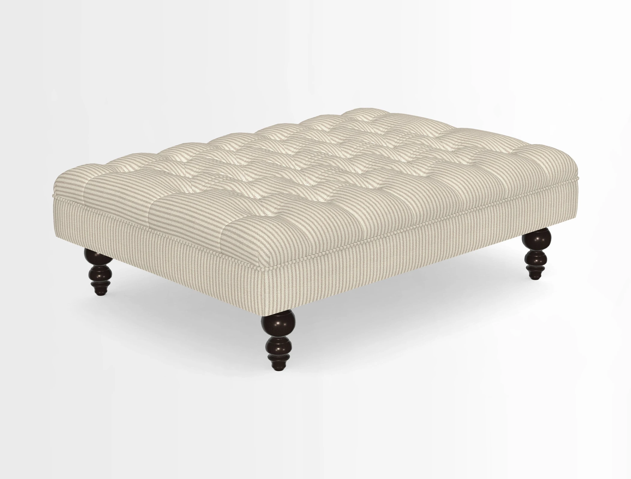 Bedham Footstool in RHS Gertrude Jekyll Lattice Green Alwinton 3 Seater Sofa in RHS Collection on Velvet William Hooker