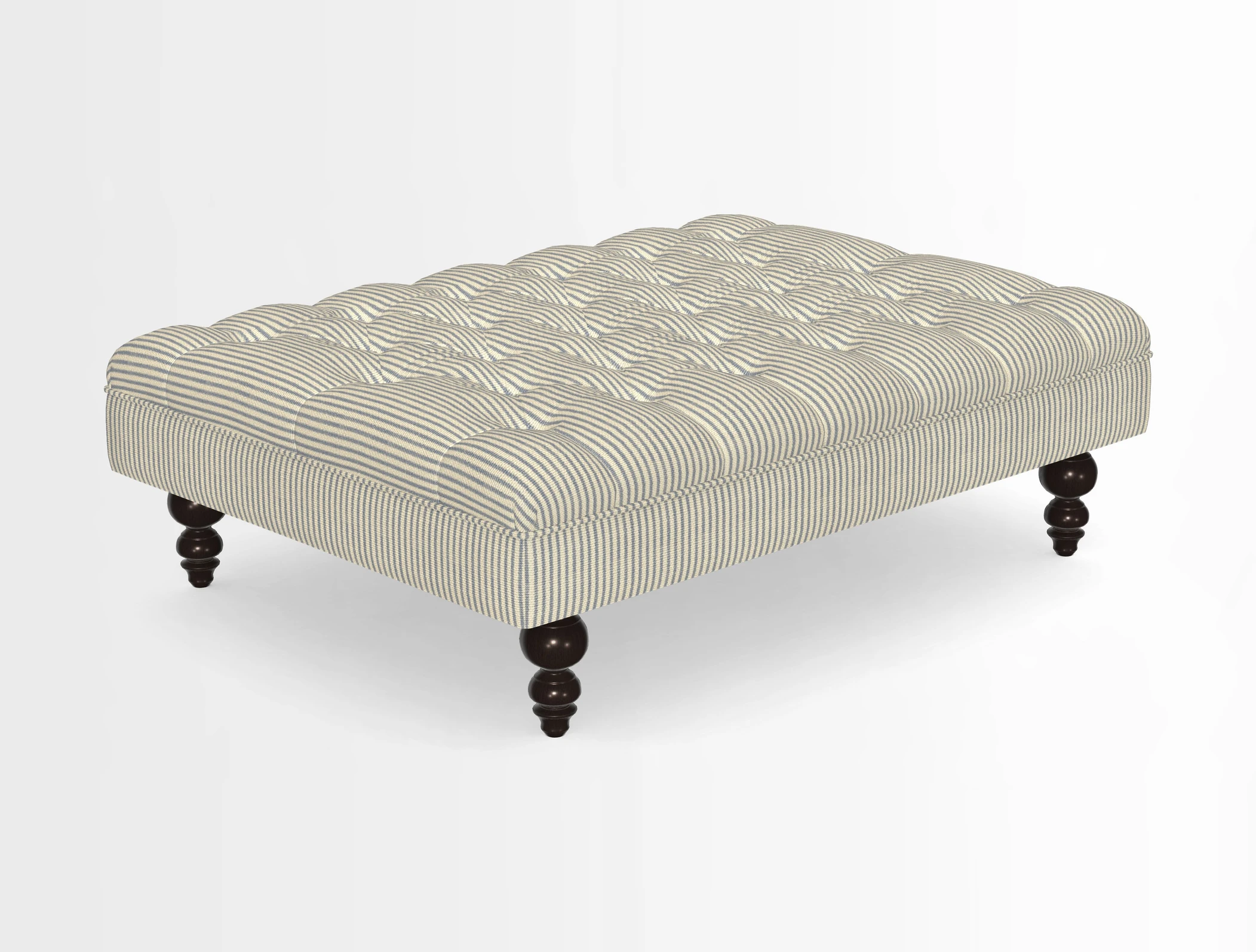 Bedham Footstool in RHS Gertrude Jekyll Lattice Green Alwinton 3 Seater Sofa in RHS Collection on Velvet William Hooker