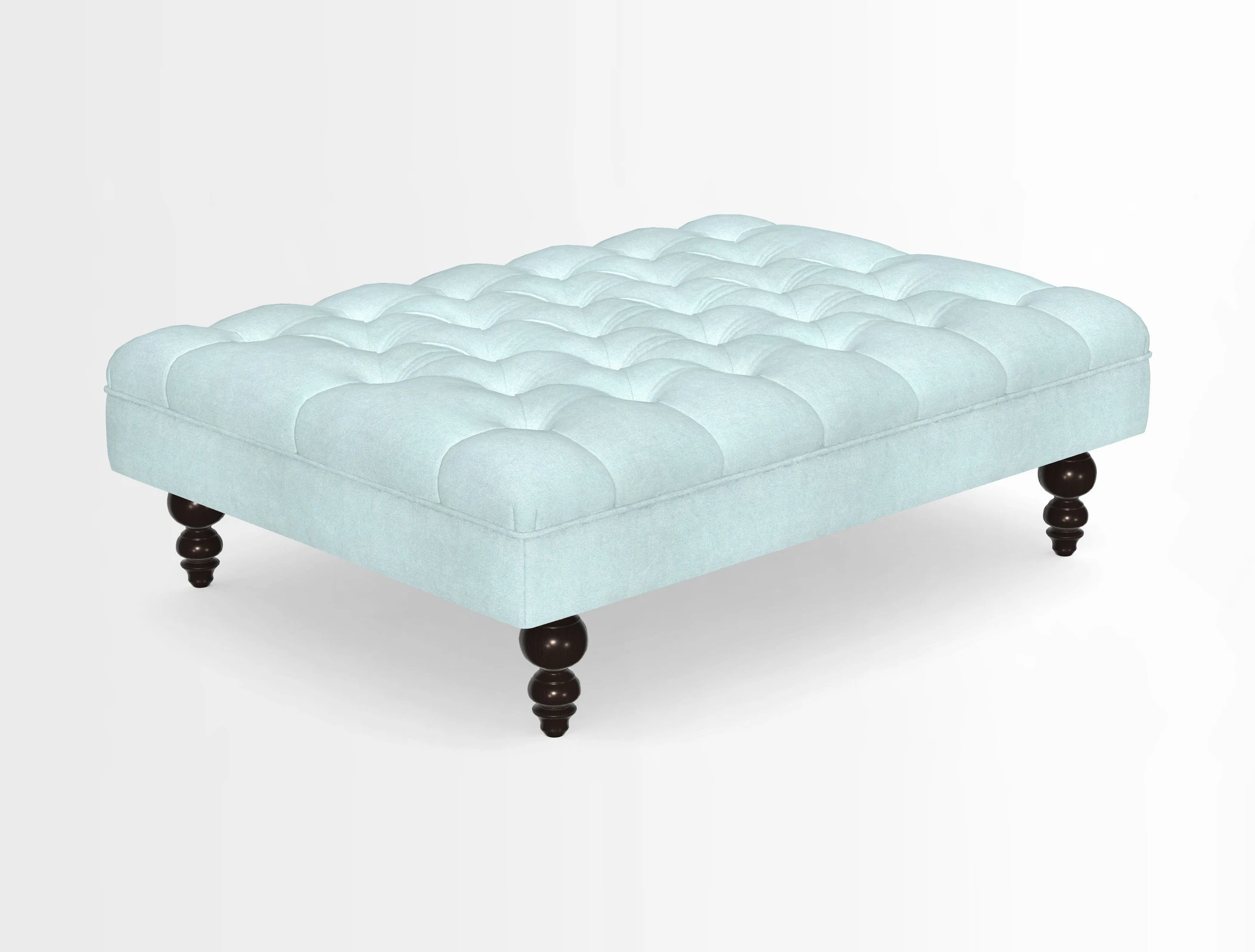 Bedham Footstool in RHS Gertrude Jekyll Lattice Green Alwinton 3 Seater Sofa in RHS Collection on Velvet William Hooker
