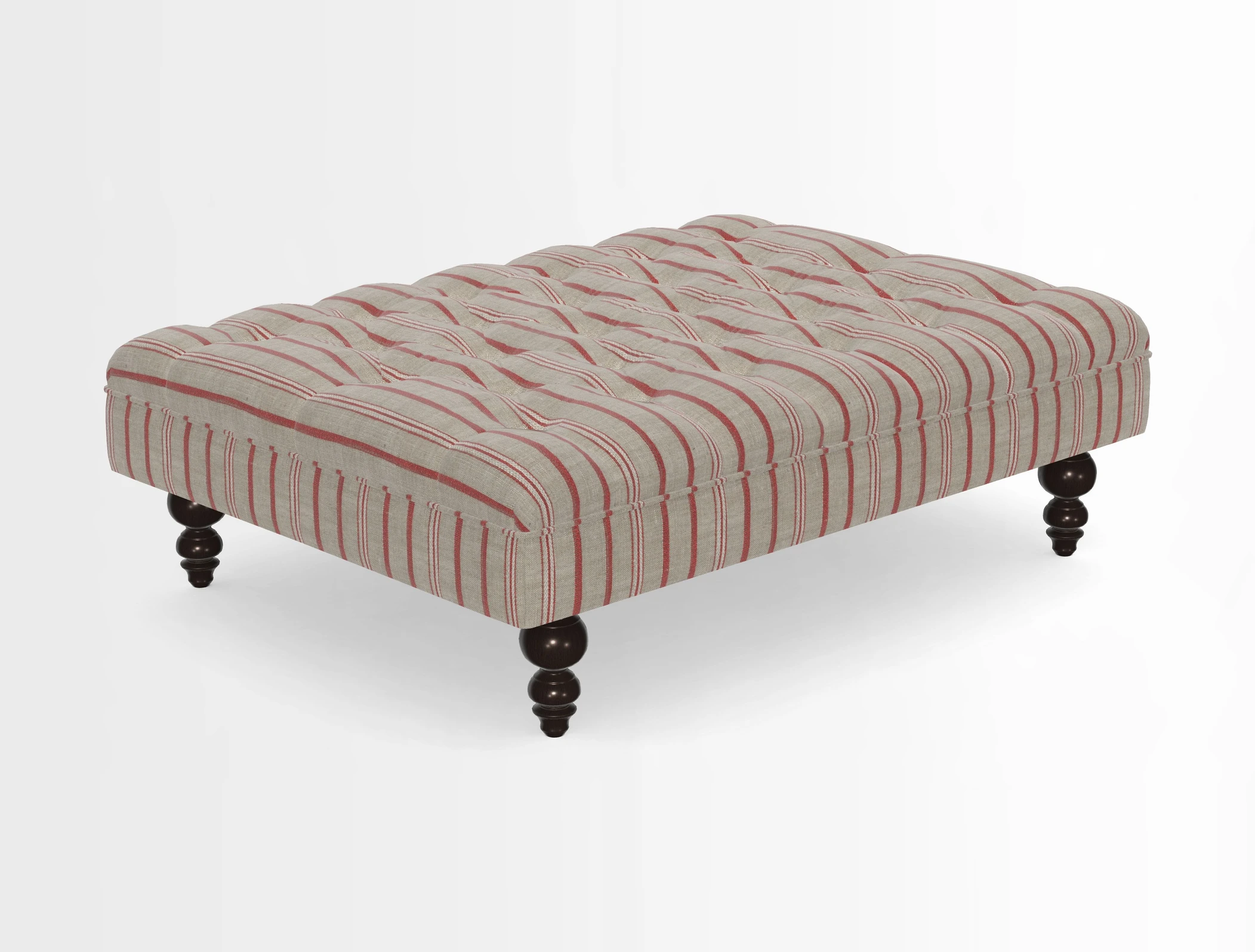 Bedham Footstool in RHS Gertrude Jekyll Lattice Green Alwinton 3 Seater Sofa in RHS Collection on Velvet William Hooker