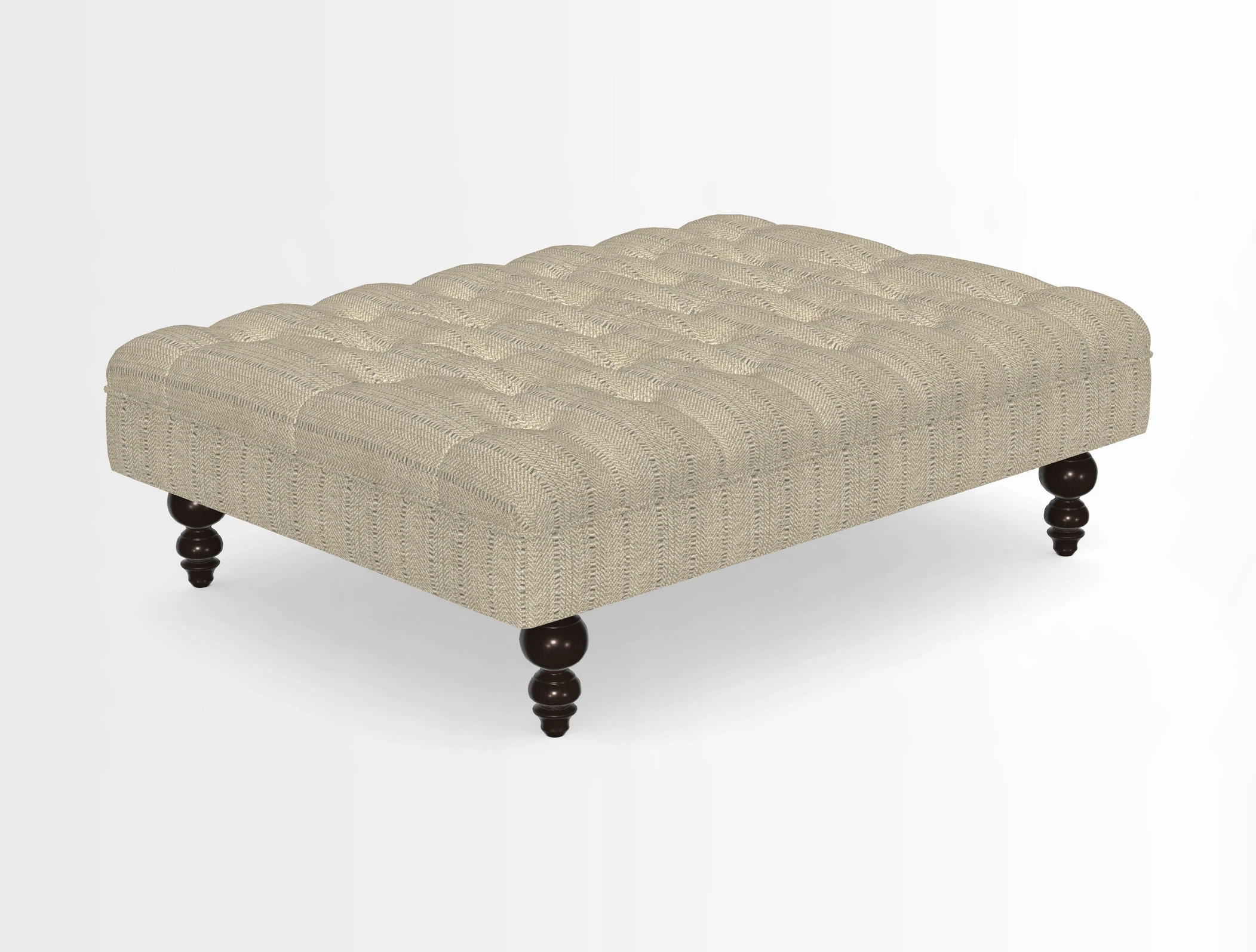 Bedham Footstool in RHS Gertrude Jekyll Lattice Green Alwinton 3 Seater Sofa in RHS Collection on Velvet William Hooker