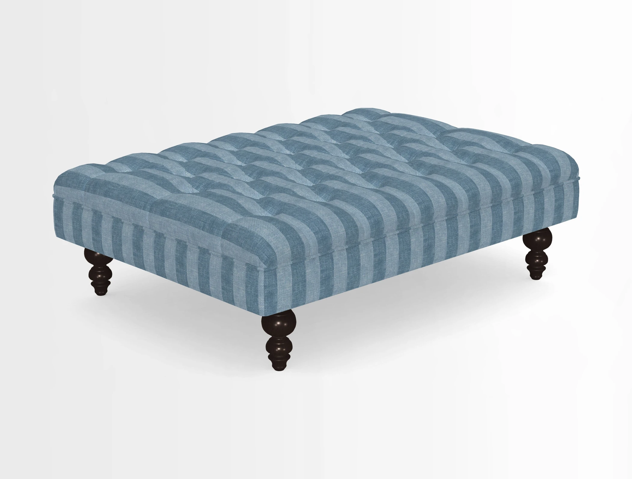 Bedham Footstool in RHS Gertrude Jekyll Lattice Green Alwinton 3 Seater Sofa in RHS Collection on Velvet William Hooker