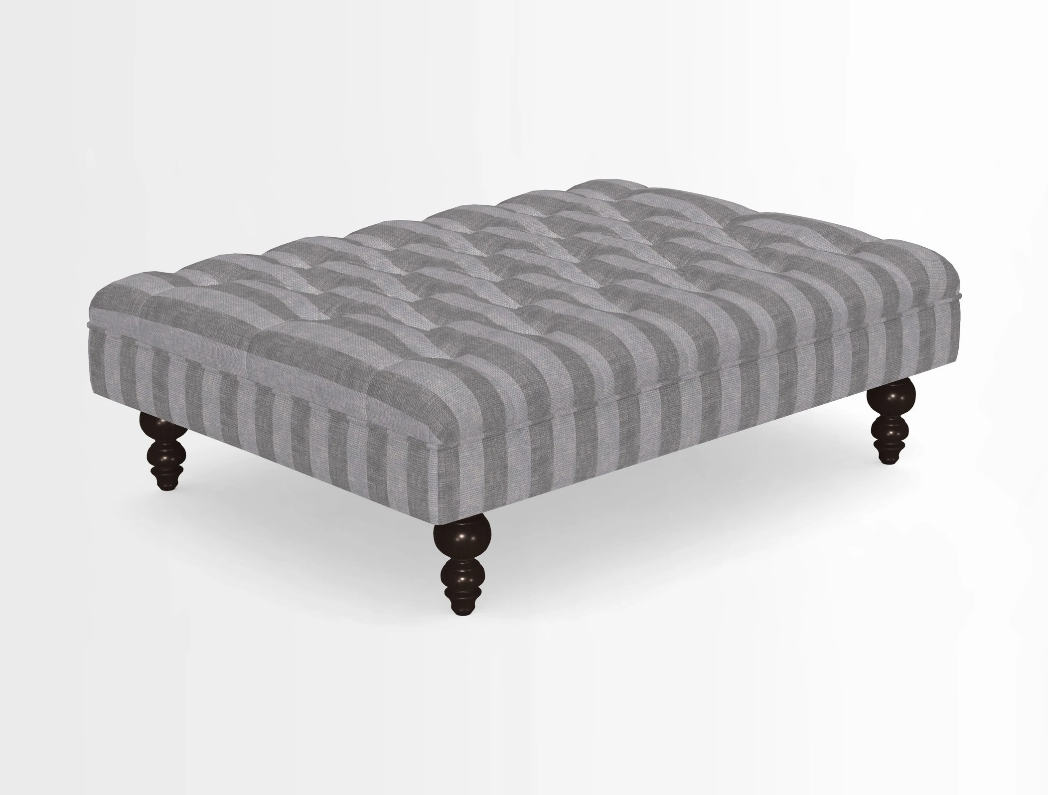Bedham Footstool in RHS Gertrude Jekyll Lattice Green Alwinton 3 Seater Sofa in RHS Collection on Velvet William Hooker
