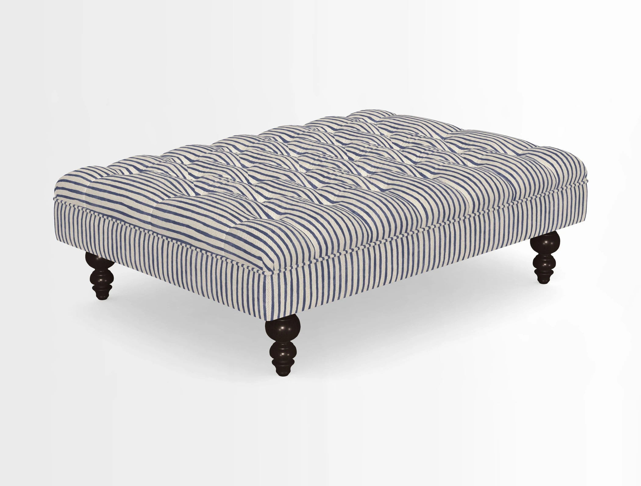Bedham Footstool in RHS Gertrude Jekyll Lattice Green Alwinton 3 Seater Sofa in RHS Collection on Velvet William Hooker