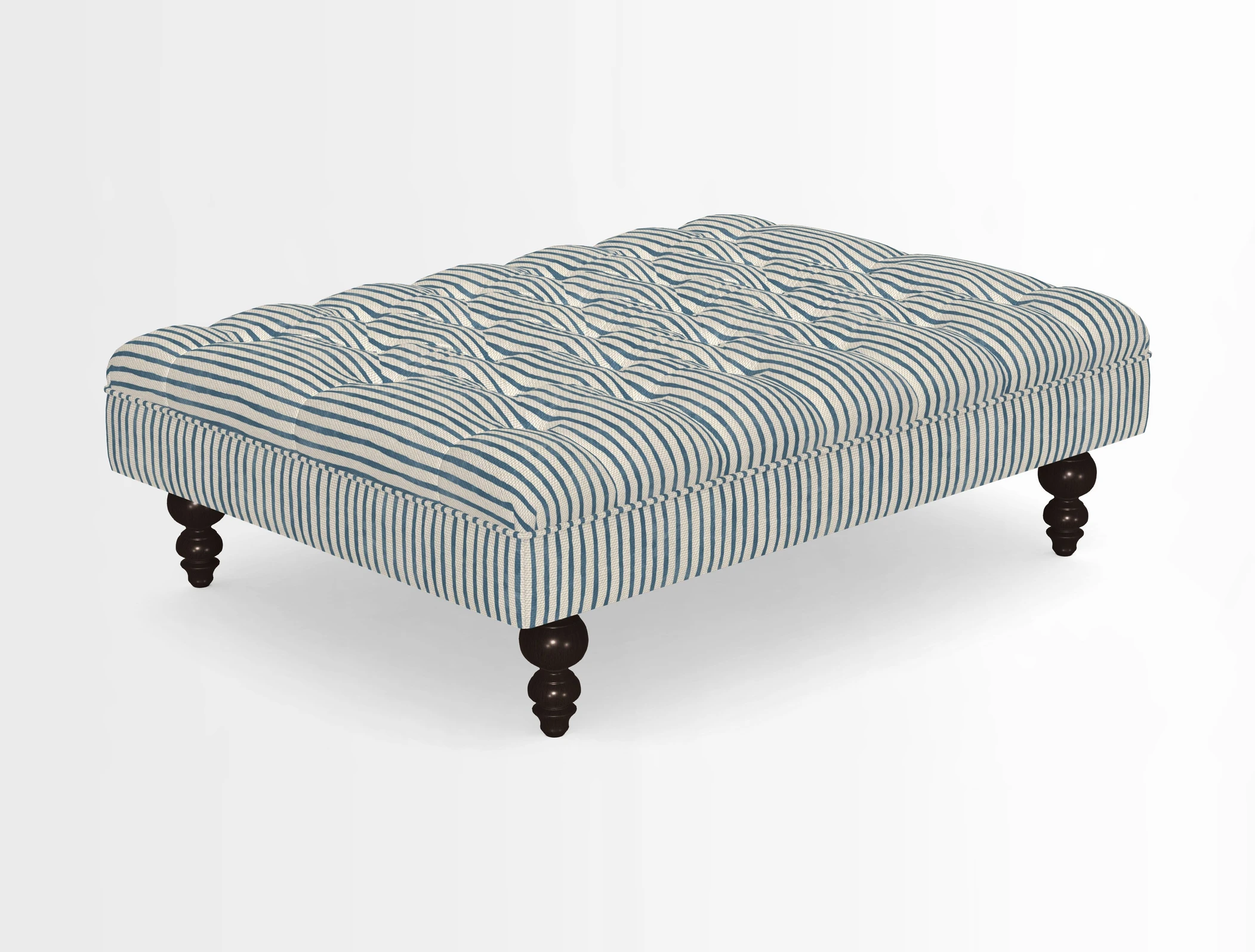 Bedham Footstool in RHS Gertrude Jekyll Lattice Green Alwinton 3 Seater Sofa in RHS Collection on Velvet William Hooker