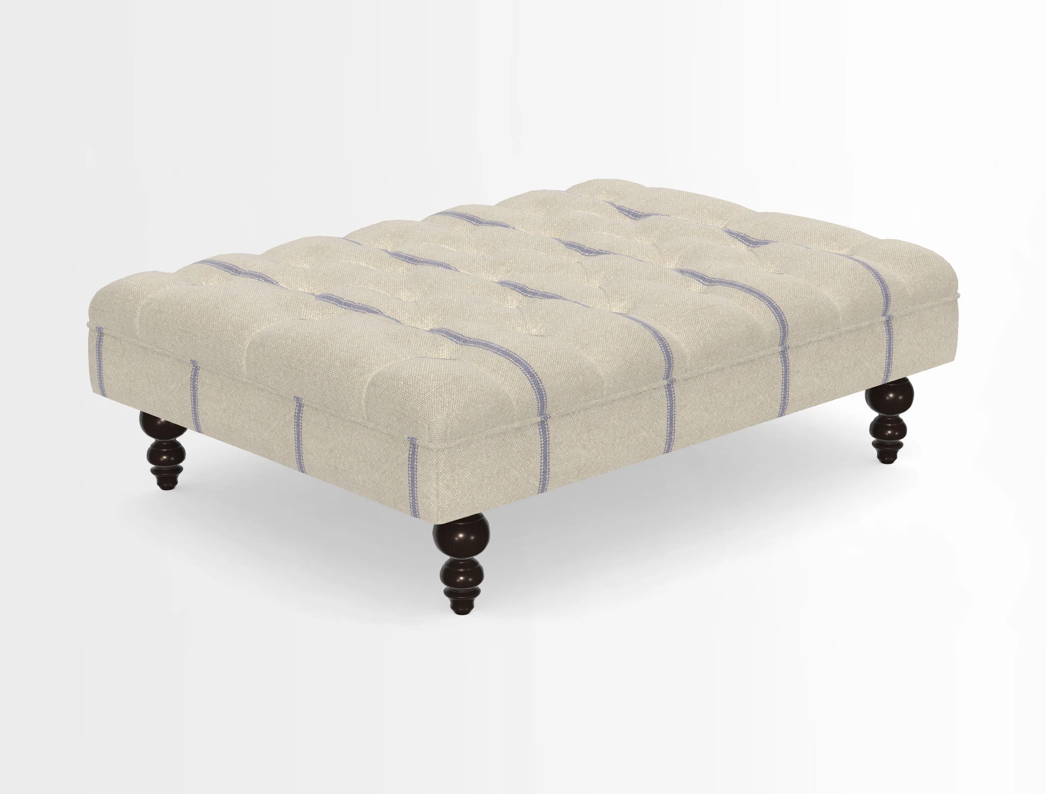 Bedham Footstool in RHS Gertrude Jekyll Lattice Green Alwinton 3 Seater Sofa in RHS Collection on Velvet William Hooker
