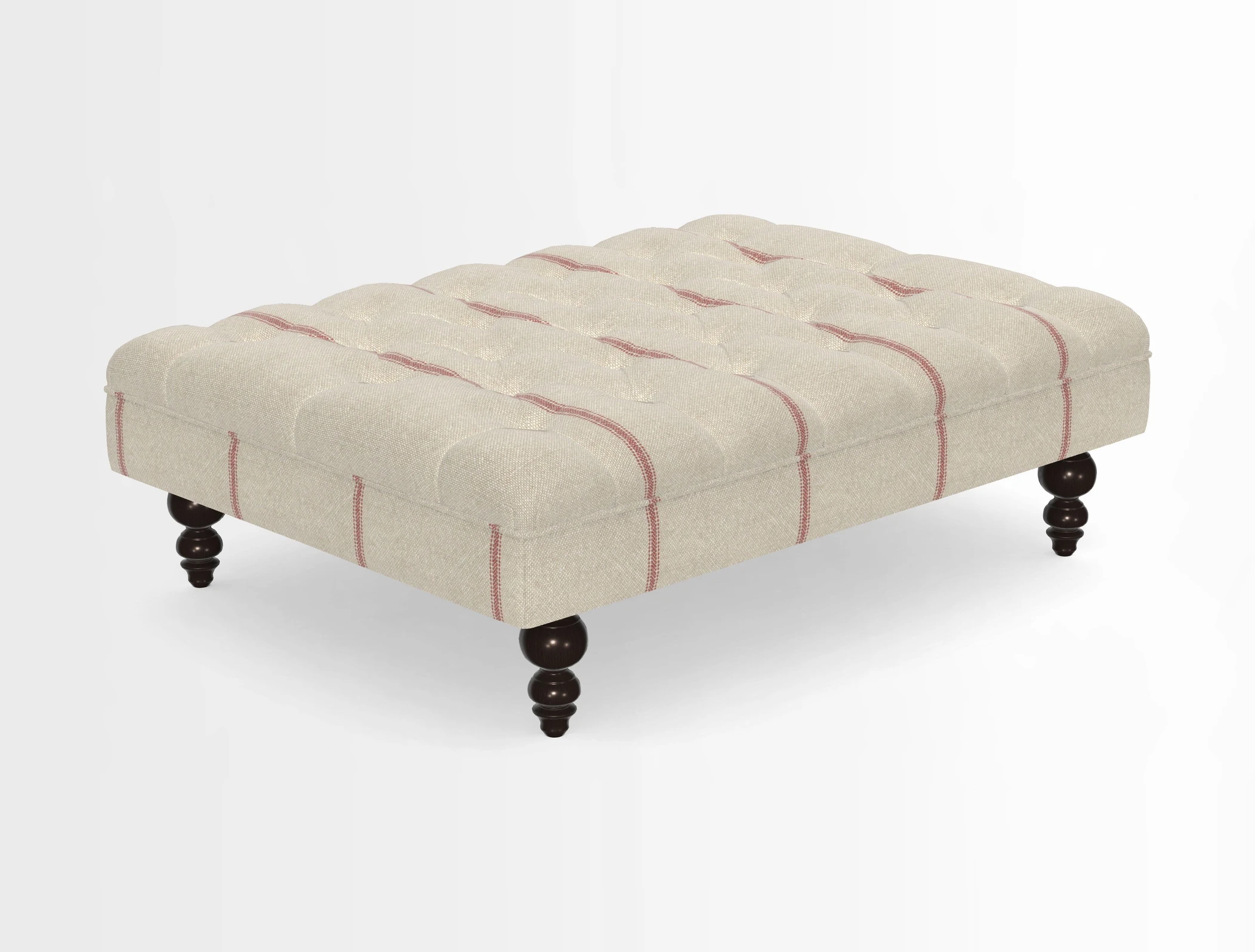 Bedham Footstool in RHS Gertrude Jekyll Lattice Green Alwinton 3 Seater Sofa in RHS Collection on Velvet William Hooker