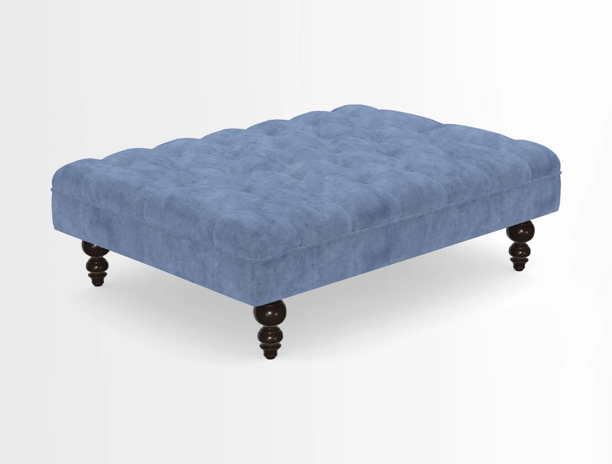 Bedham Footstool in RHS Gertrude Jekyll Lattice Green Alwinton 3 Seater Sofa in RHS Collection on Velvet William Hooker