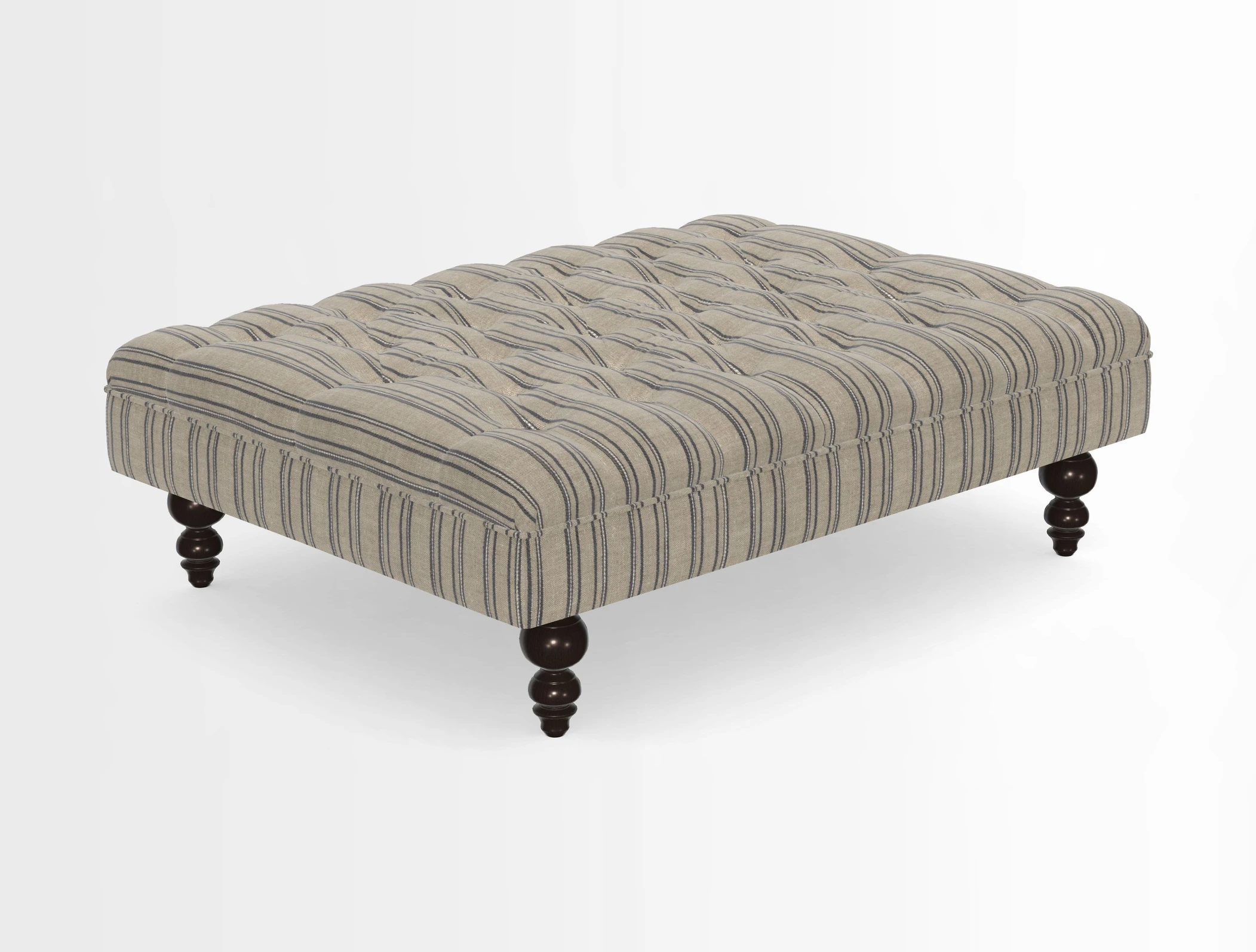 Bedham Footstool in RHS Gertrude Jekyll Lattice Green Alwinton 3 Seater Sofa in RHS Collection on Velvet William Hooker