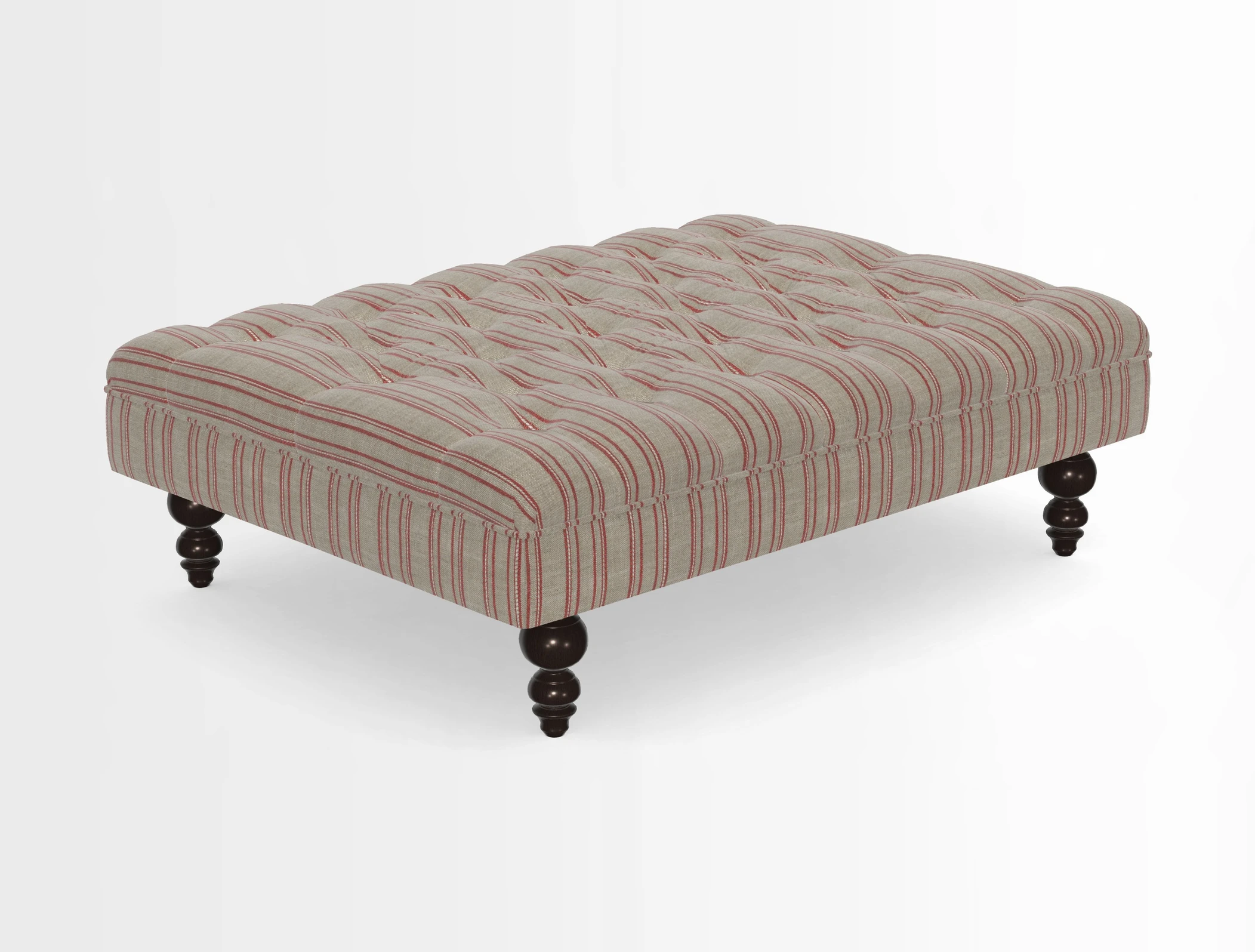 Bedham Footstool in RHS Gertrude Jekyll Lattice Green Alwinton 3 Seater Sofa in RHS Collection on Velvet William Hooker