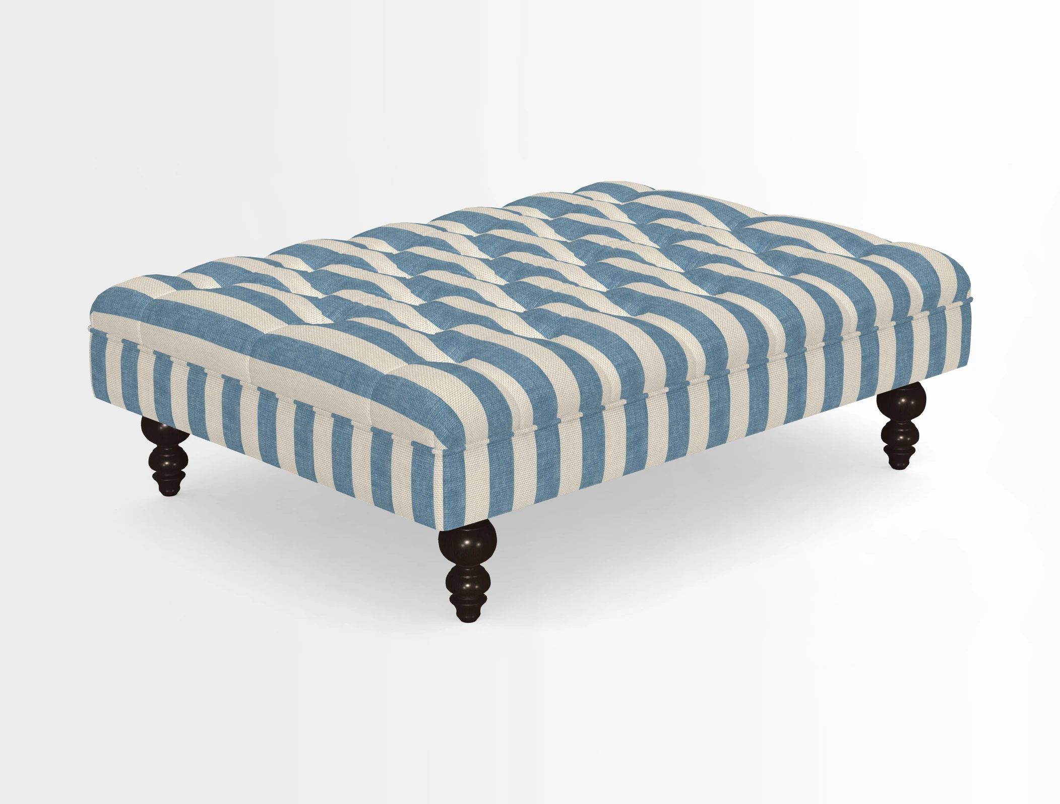 Bedham Footstool in RHS Gertrude Jekyll Lattice Green Alwinton 3 Seater Sofa in RHS Collection on Velvet William Hooker