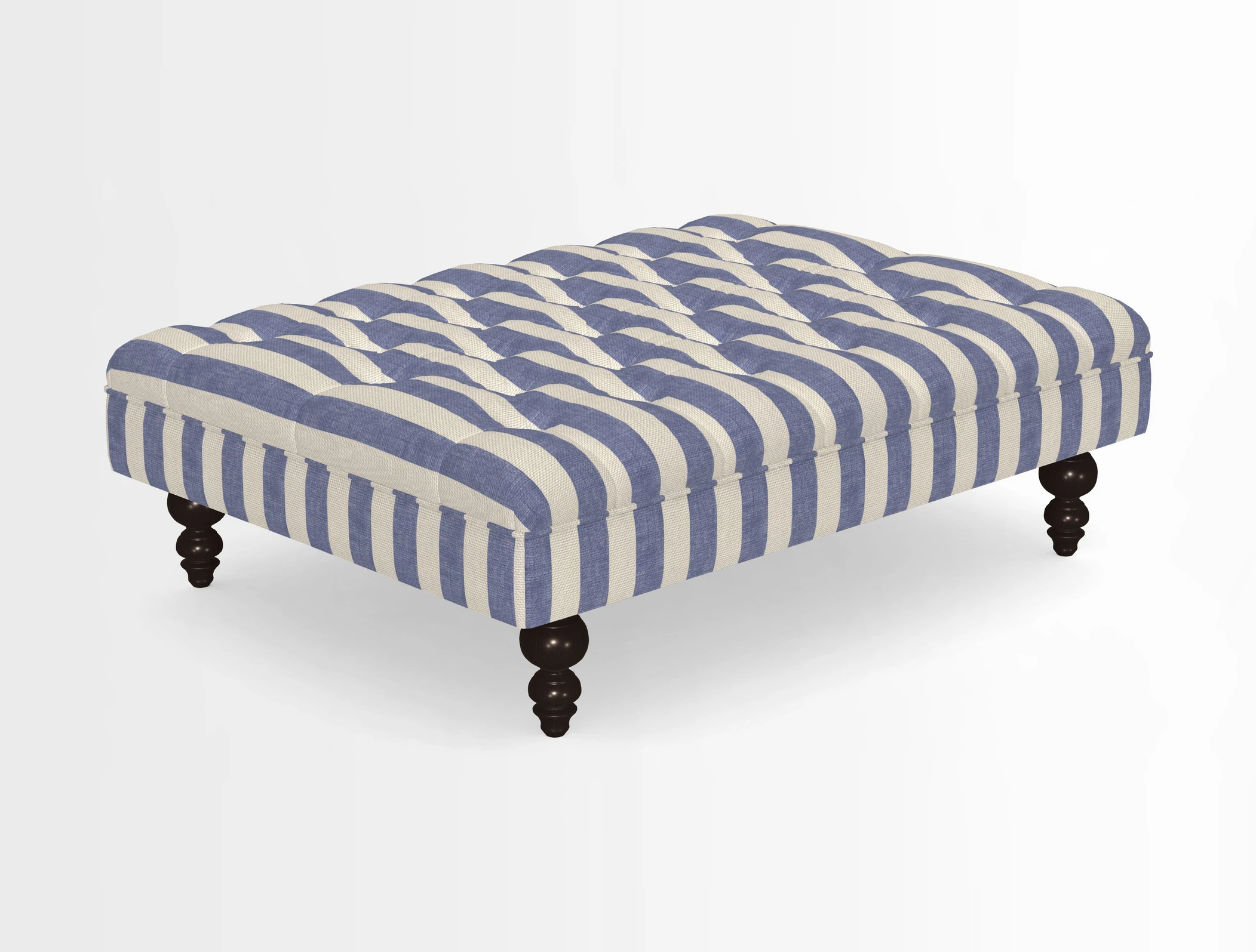Bedham Footstool in RHS Gertrude Jekyll Lattice Green Alwinton 3 Seater Sofa in RHS Collection on Velvet William Hooker