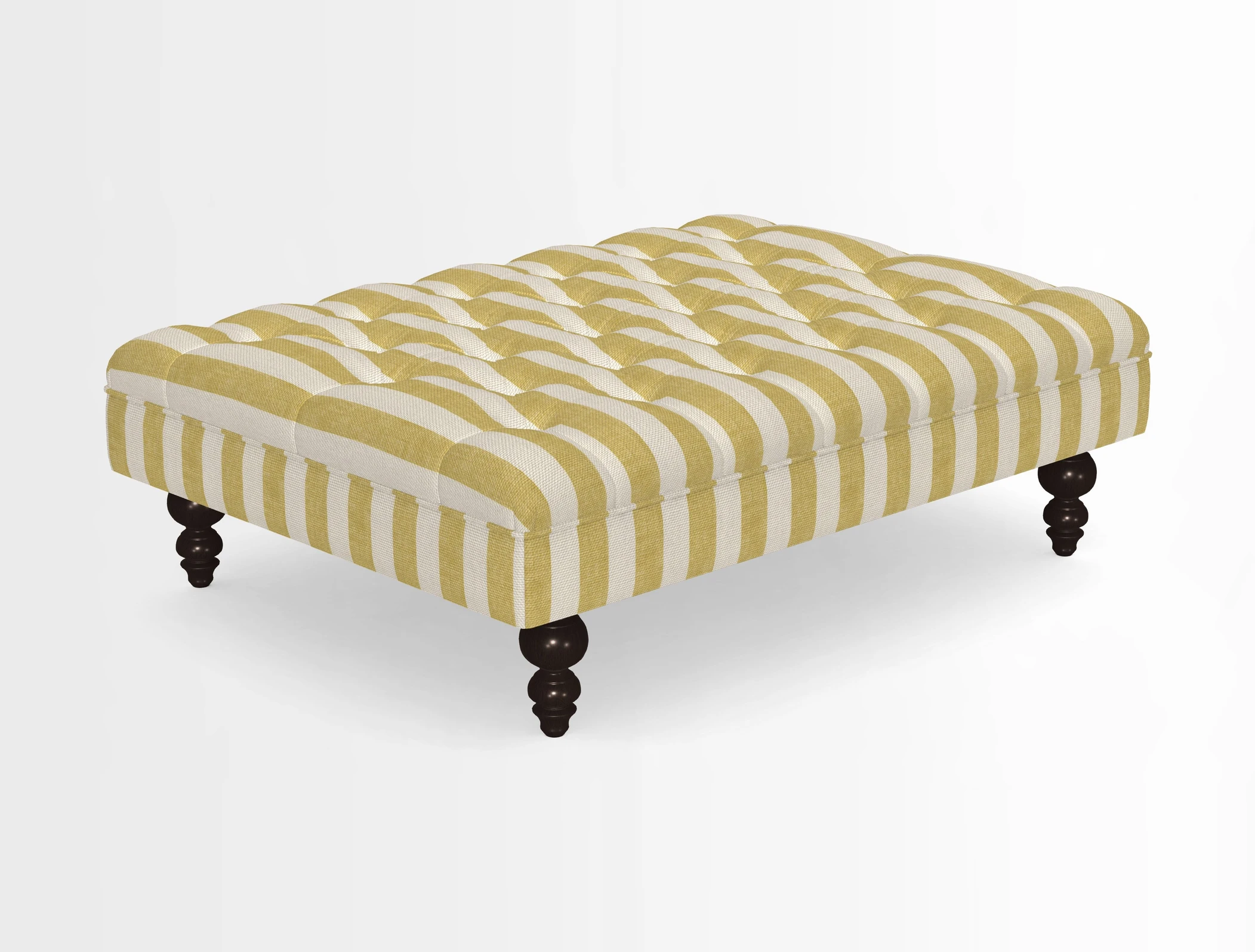 Bedham Footstool in RHS Gertrude Jekyll Lattice Green Alwinton 3 Seater Sofa in RHS Collection on Velvet William Hooker