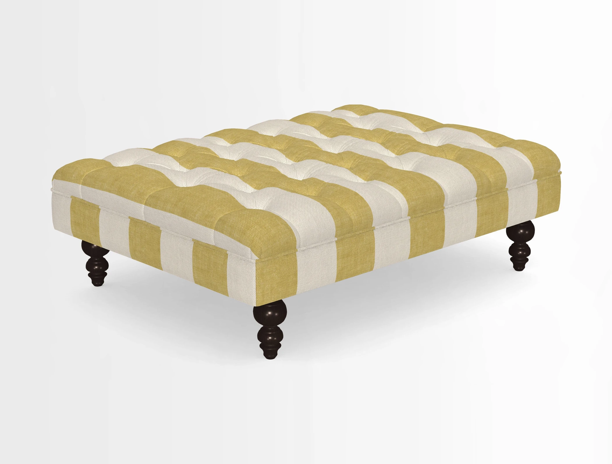 Bedham Footstool in RHS Gertrude Jekyll Lattice Green Alwinton 3 Seater Sofa in RHS Collection on Velvet William Hooker
