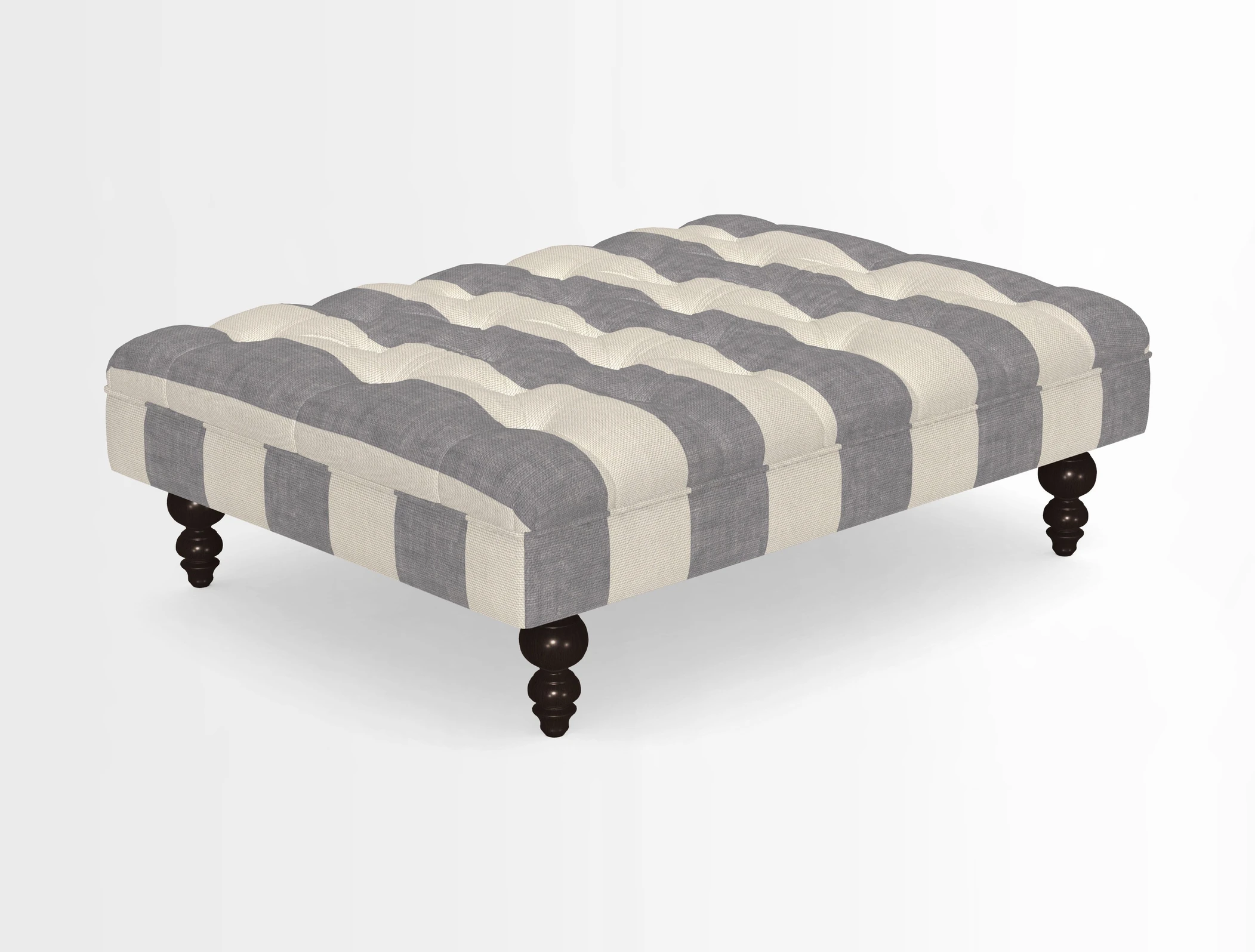 Bedham Footstool in RHS Gertrude Jekyll Lattice Green Alwinton 3 Seater Sofa in RHS Collection on Velvet William Hooker