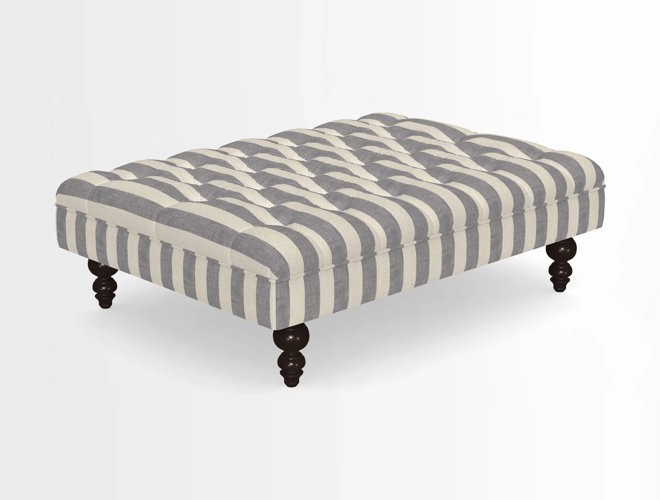 Bedham Footstool in RHS Gertrude Jekyll Lattice Green Alwinton 3 Seater Sofa in RHS Collection on Velvet William Hooker