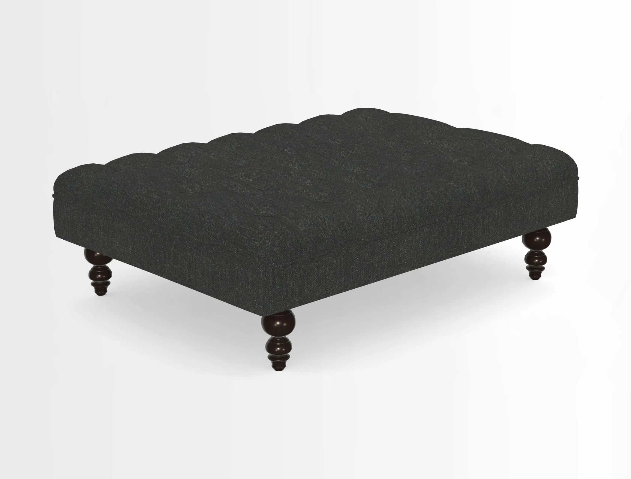 Bedham Footstool in RHS Gertrude Jekyll Lattice Green Alwinton 3 Seater Sofa in RHS Collection on Velvet William Hooker