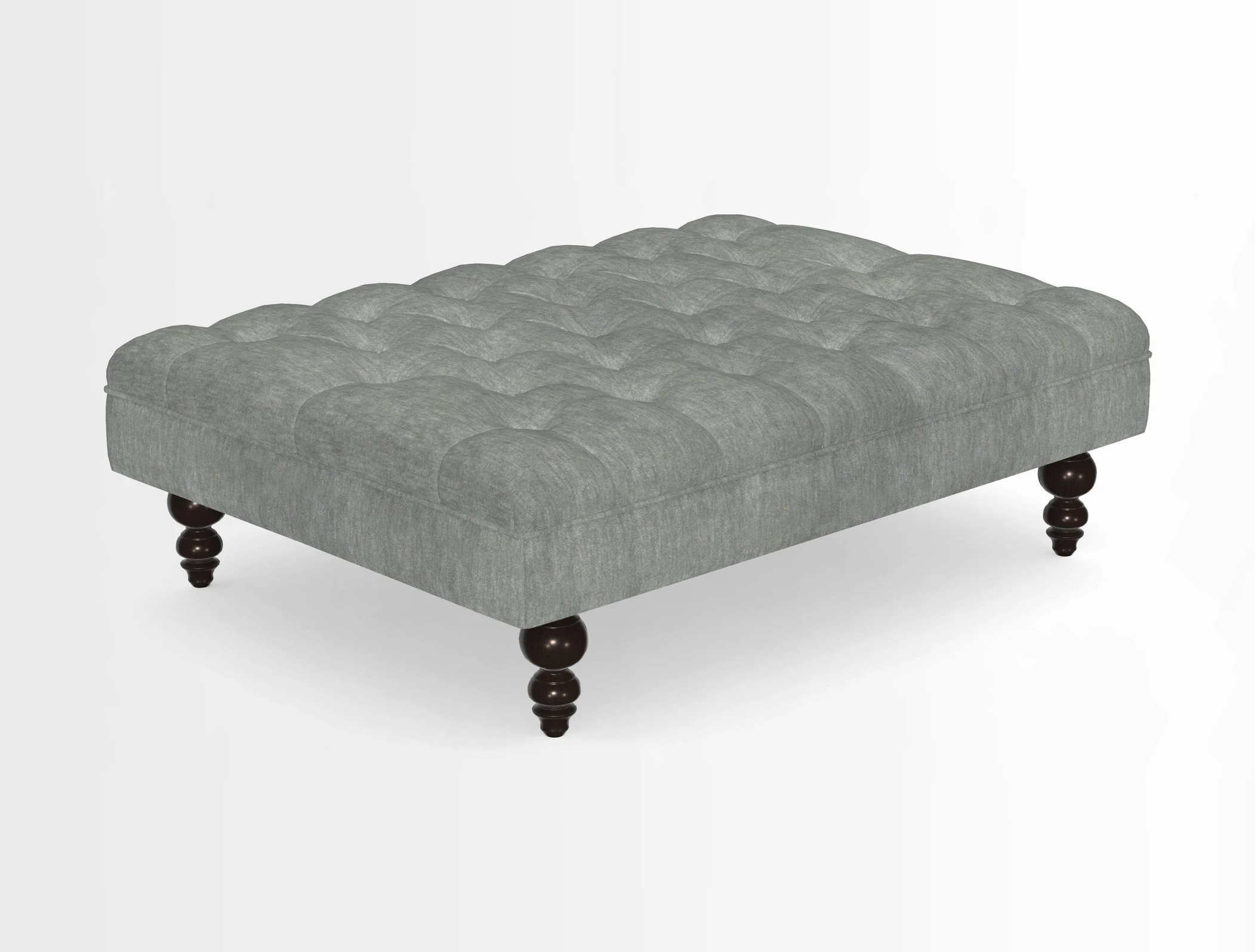 Bedham Footstool in RHS Gertrude Jekyll Lattice Green Alwinton 3 Seater Sofa in RHS Collection on Velvet William Hooker