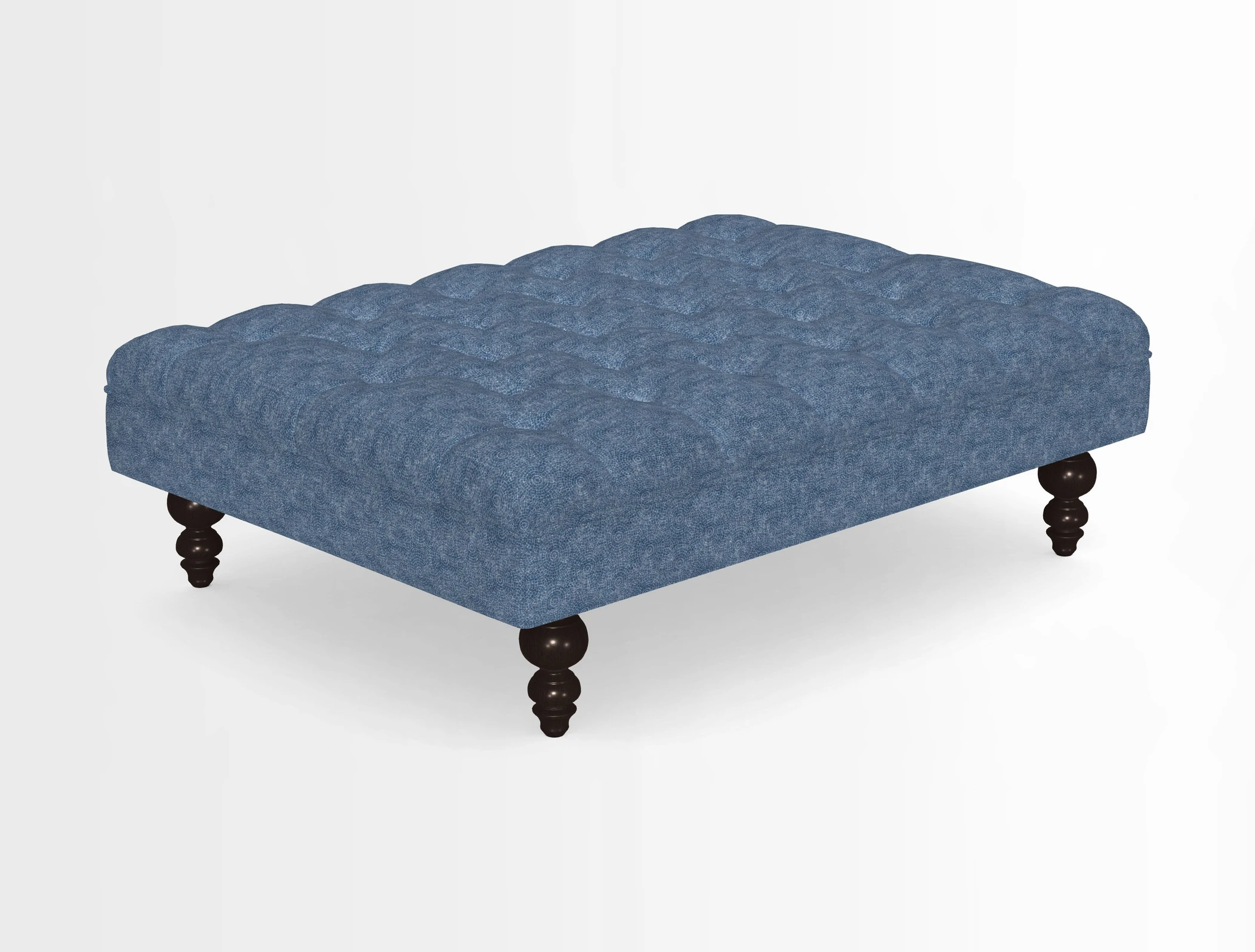 Bedham Footstool in RHS Gertrude Jekyll Lattice Green Alwinton 3 Seater Sofa in RHS Collection on Velvet William Hooker