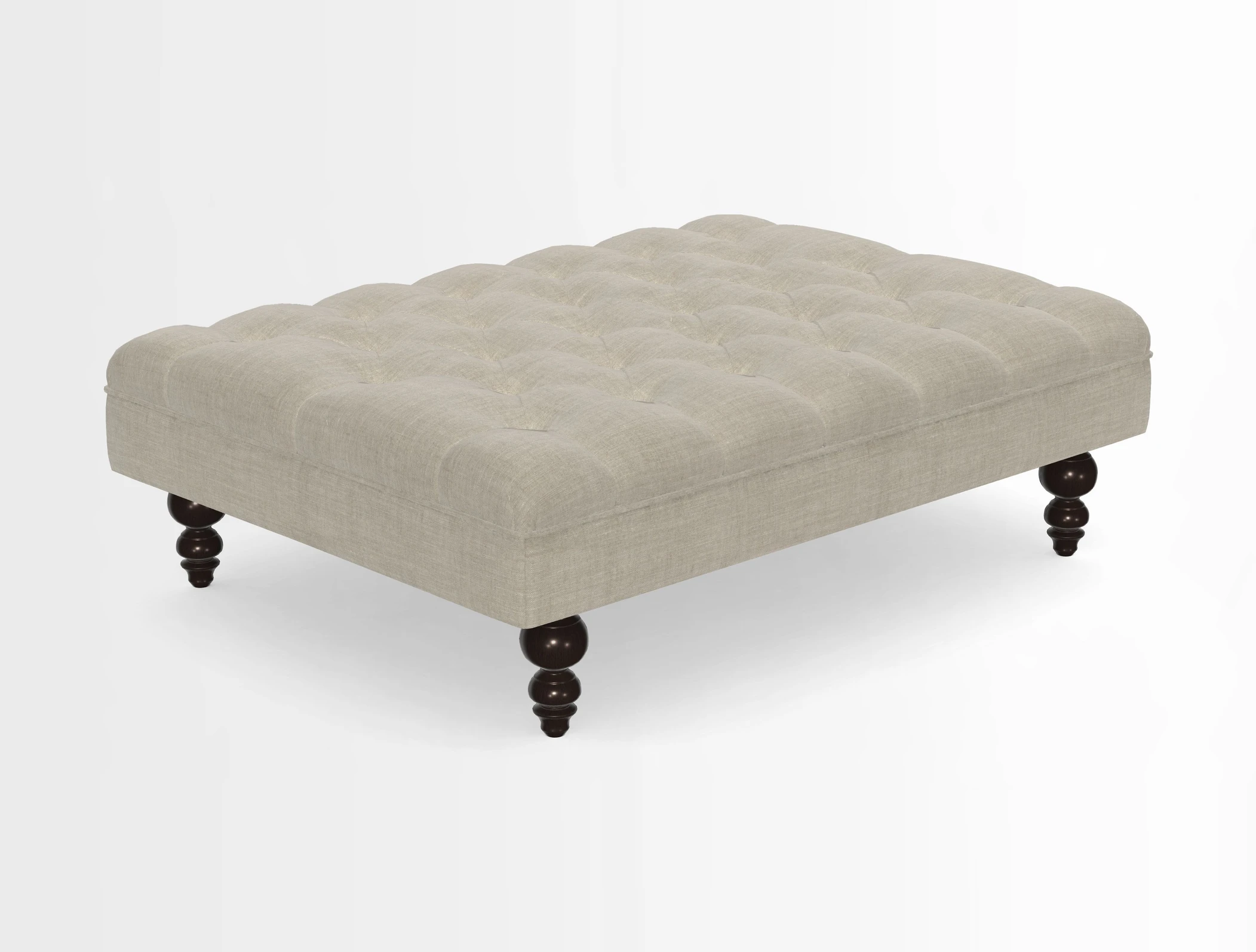 Bedham Footstool in RHS Gertrude Jekyll Lattice Green Alwinton 3 Seater Sofa in RHS Collection on Velvet William Hooker