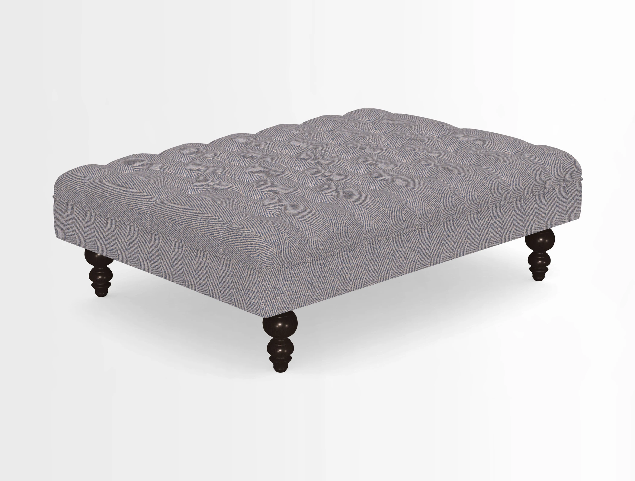 Bedham Footstool in RHS Gertrude Jekyll Lattice Green Alwinton 3 Seater Sofa in RHS Collection on Velvet William Hooker