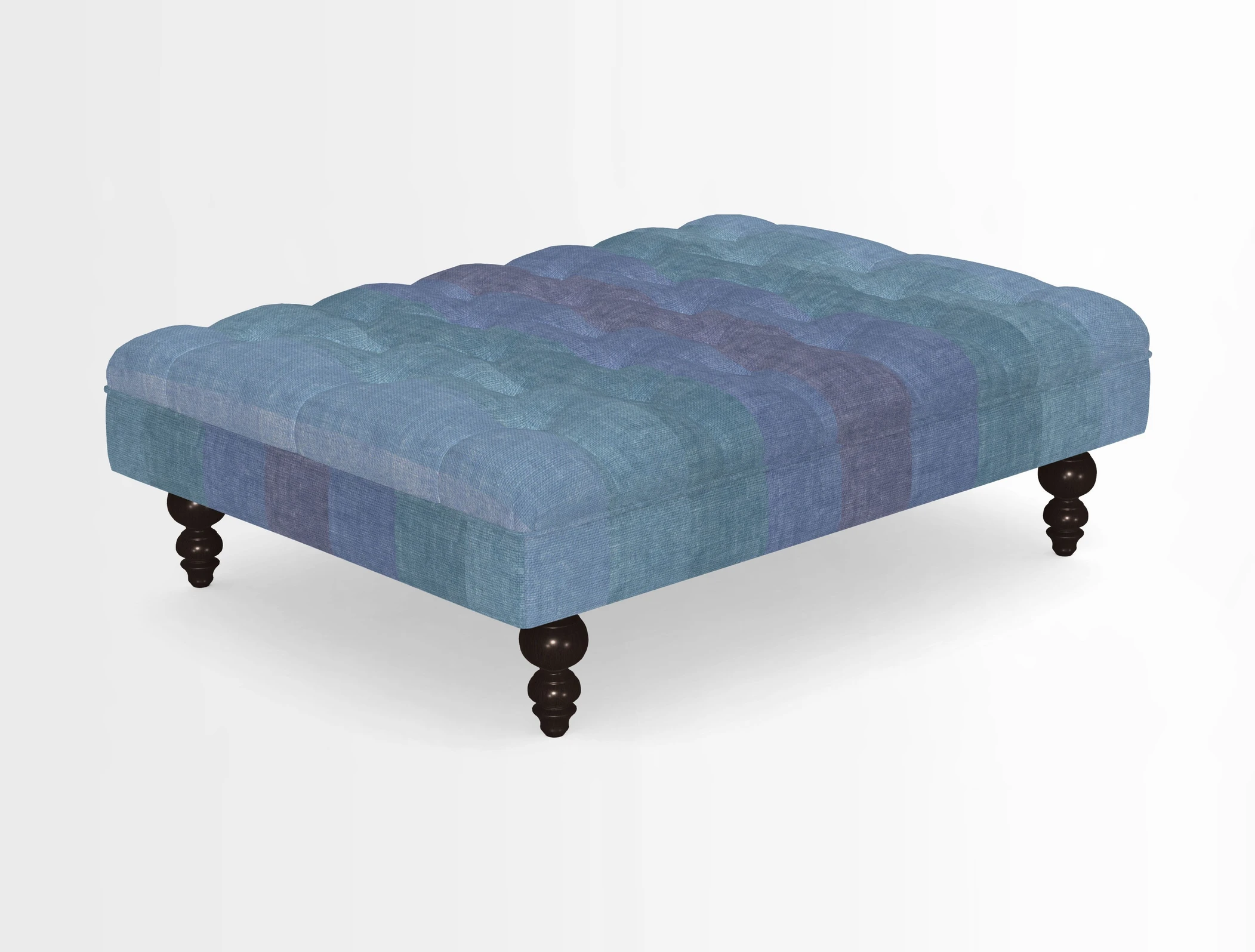 Bedham Footstool in RHS Gertrude Jekyll Lattice Green Alwinton 3 Seater Sofa in RHS Collection on Velvet William Hooker