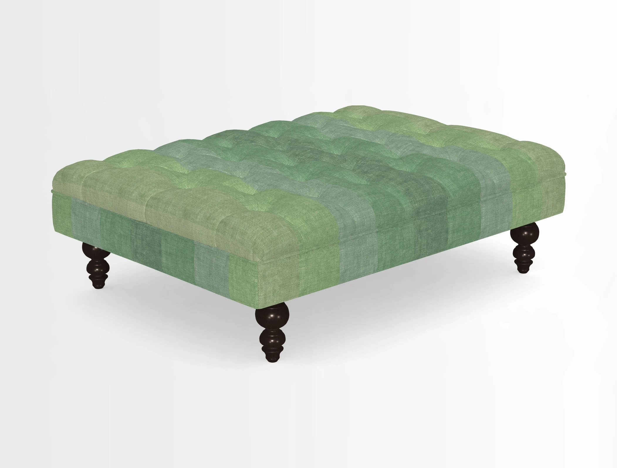 Bedham Footstool in RHS Gertrude Jekyll Lattice Green Alwinton 3 Seater Sofa in RHS Collection on Velvet William Hooker