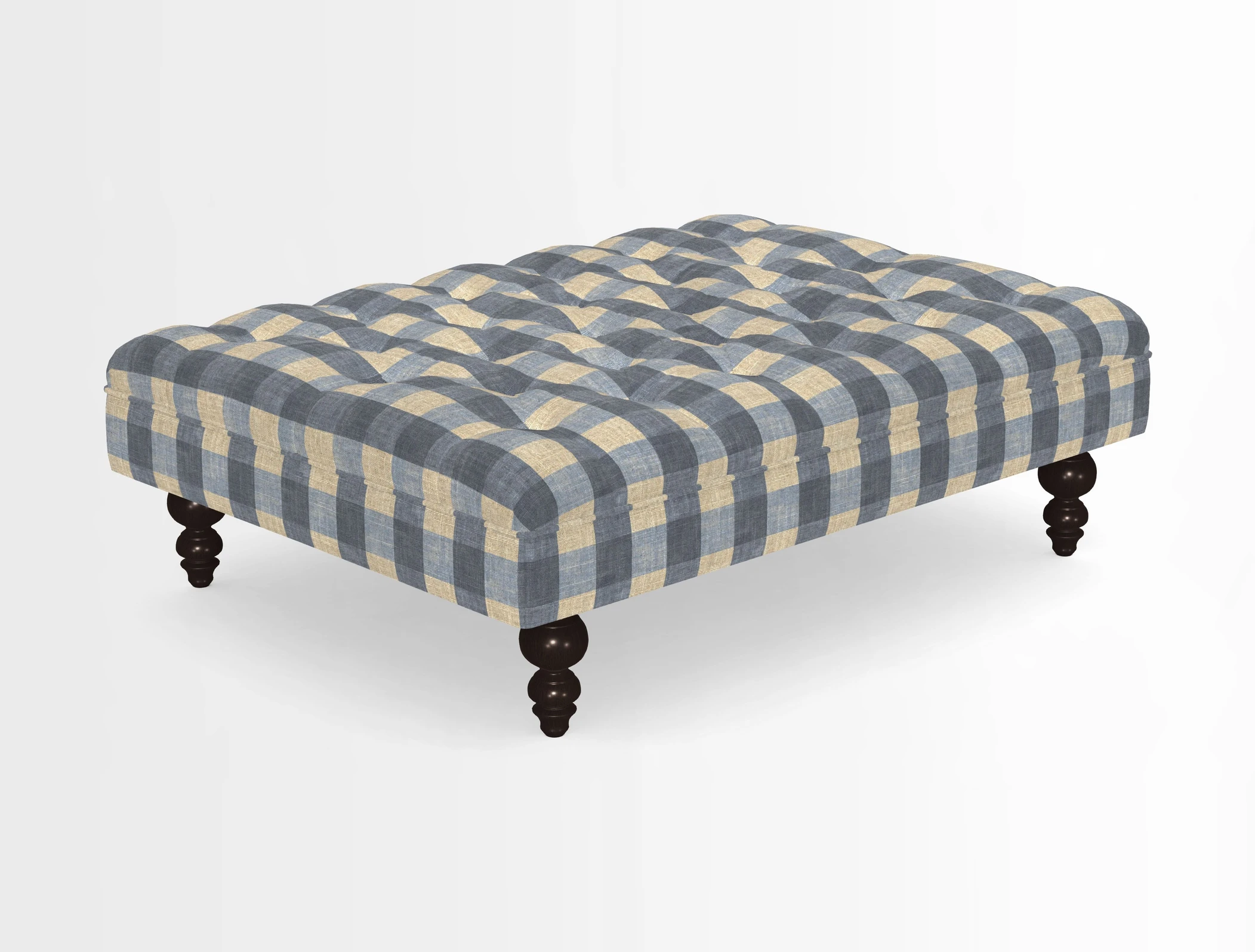 Bedham Footstool in RHS Gertrude Jekyll Lattice Green Alwinton 3 Seater Sofa in RHS Collection on Velvet William Hooker