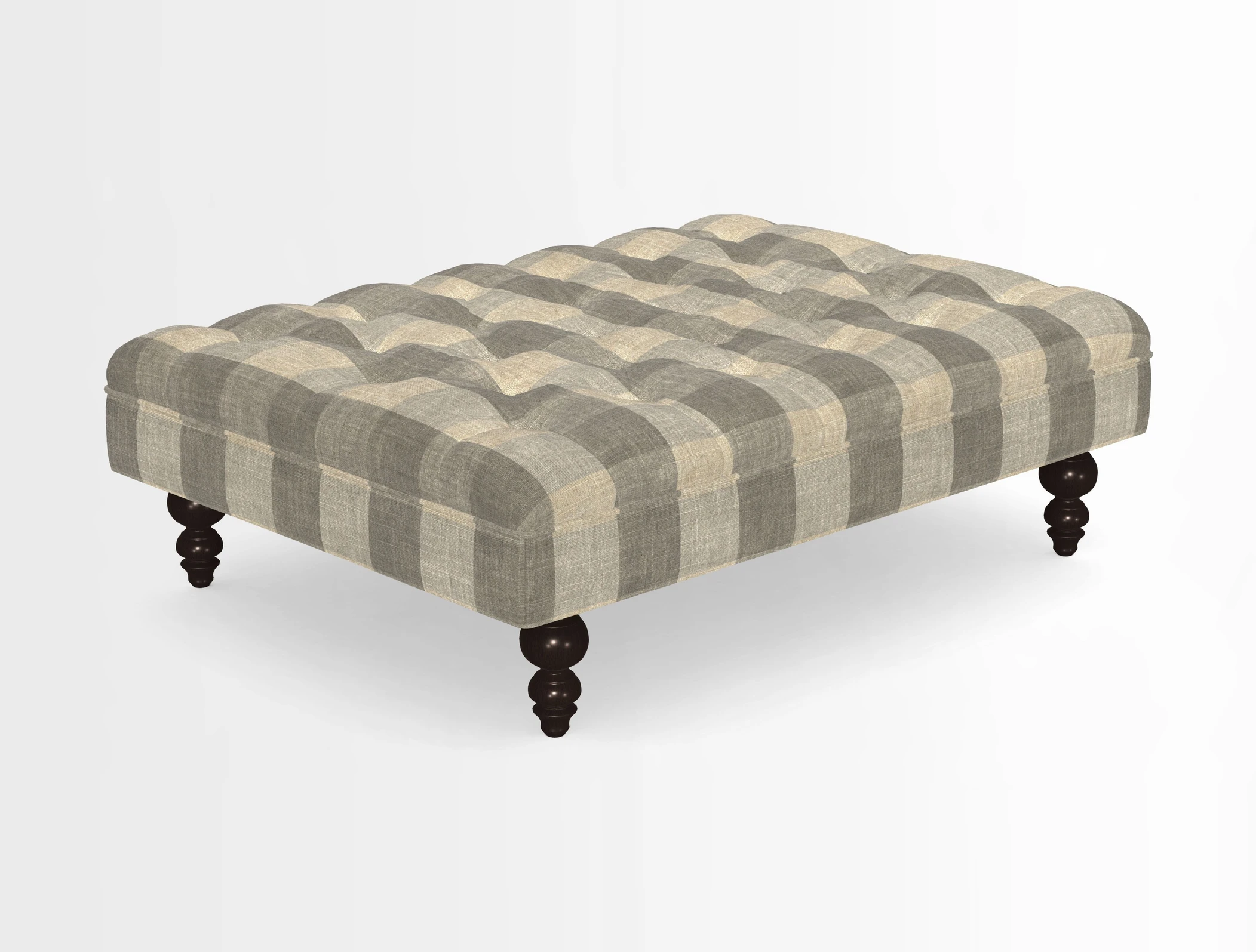 Bedham Footstool in RHS Gertrude Jekyll Lattice Green Alwinton 3 Seater Sofa in RHS Collection on Velvet William Hooker