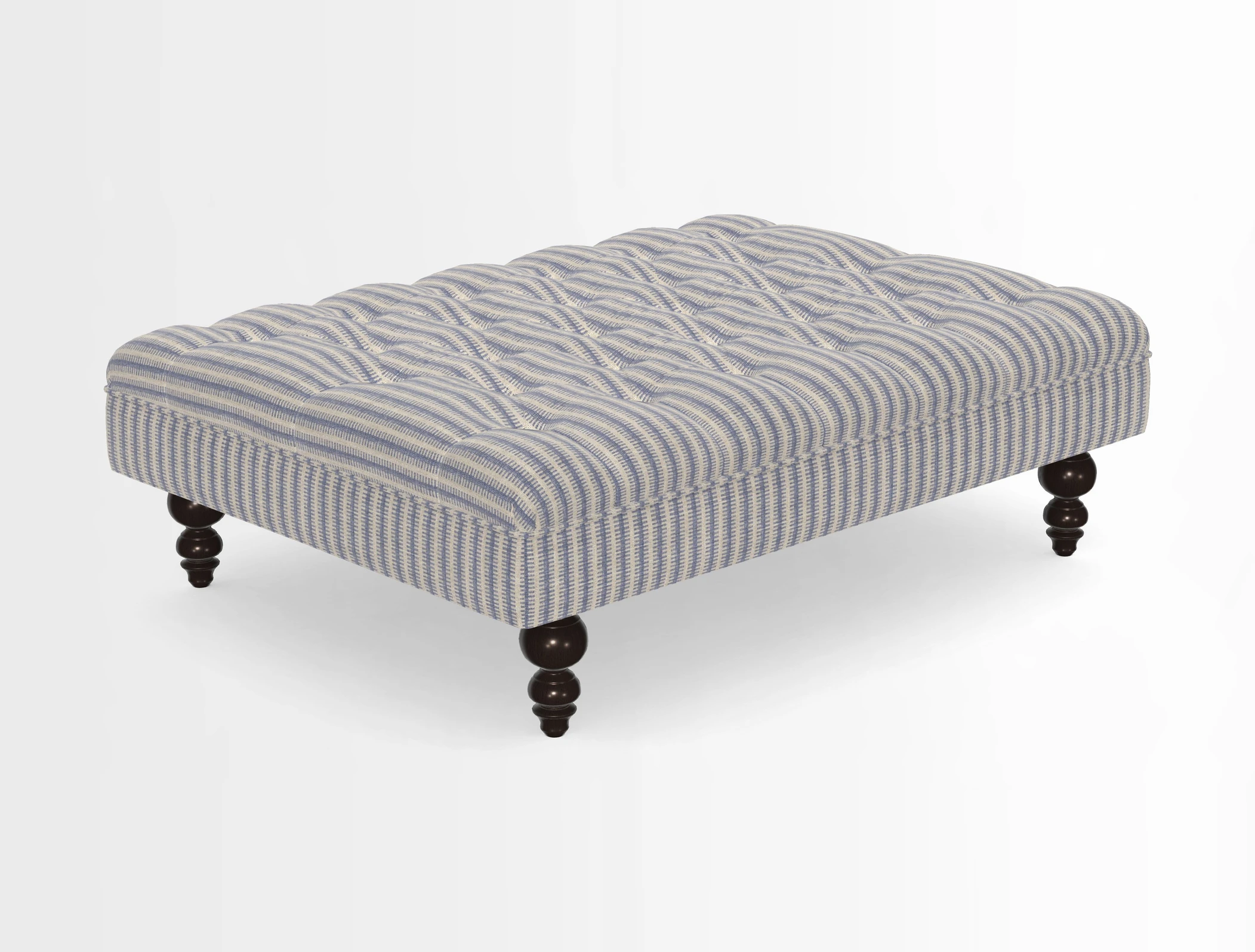 Bedham Footstool in RHS Gertrude Jekyll Lattice Green Alwinton 3 Seater Sofa in RHS Collection on Velvet William Hooker