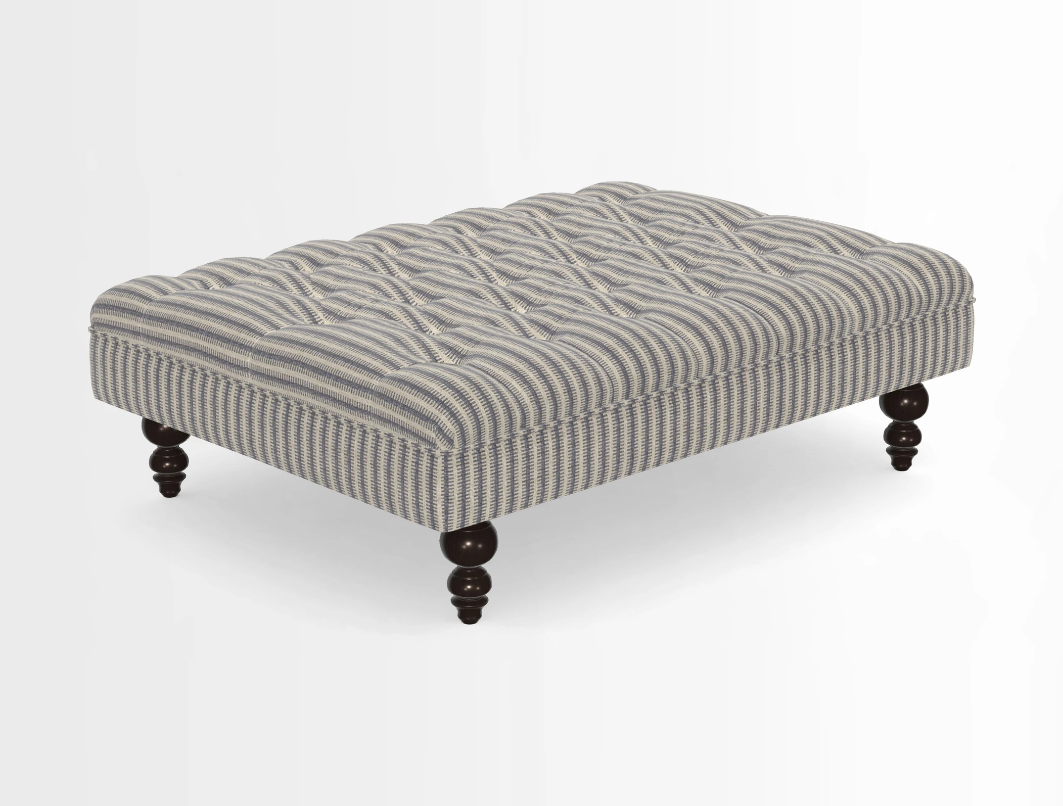 Bedham Footstool in RHS Gertrude Jekyll Lattice Green Alwinton 3 Seater Sofa in RHS Collection on Velvet William Hooker