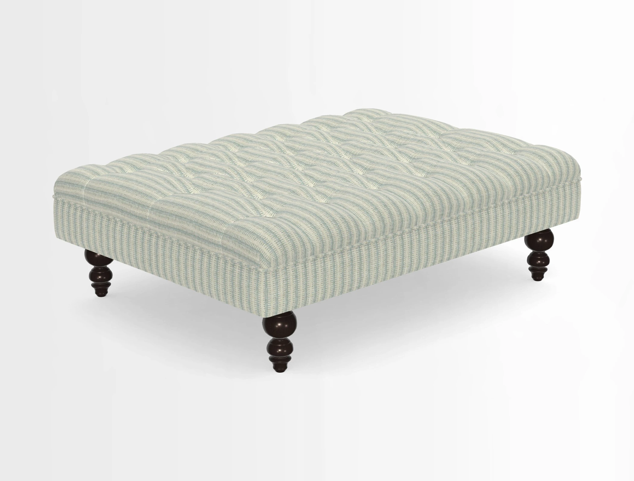 Bedham Footstool in RHS Gertrude Jekyll Lattice Green Alwinton 3 Seater Sofa in RHS Collection on Velvet William Hooker